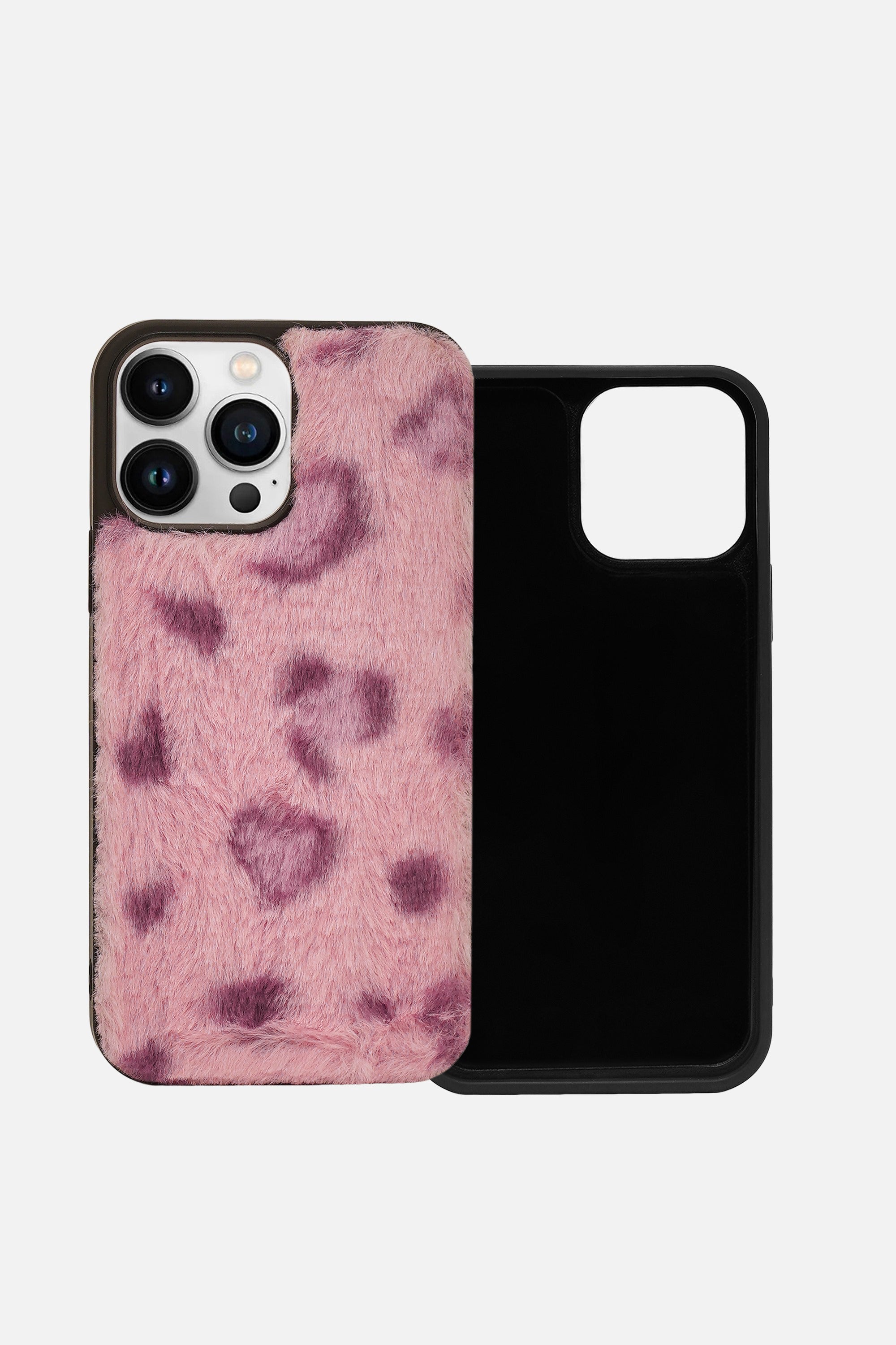 iPhone Printed Fur Case - Soft Red