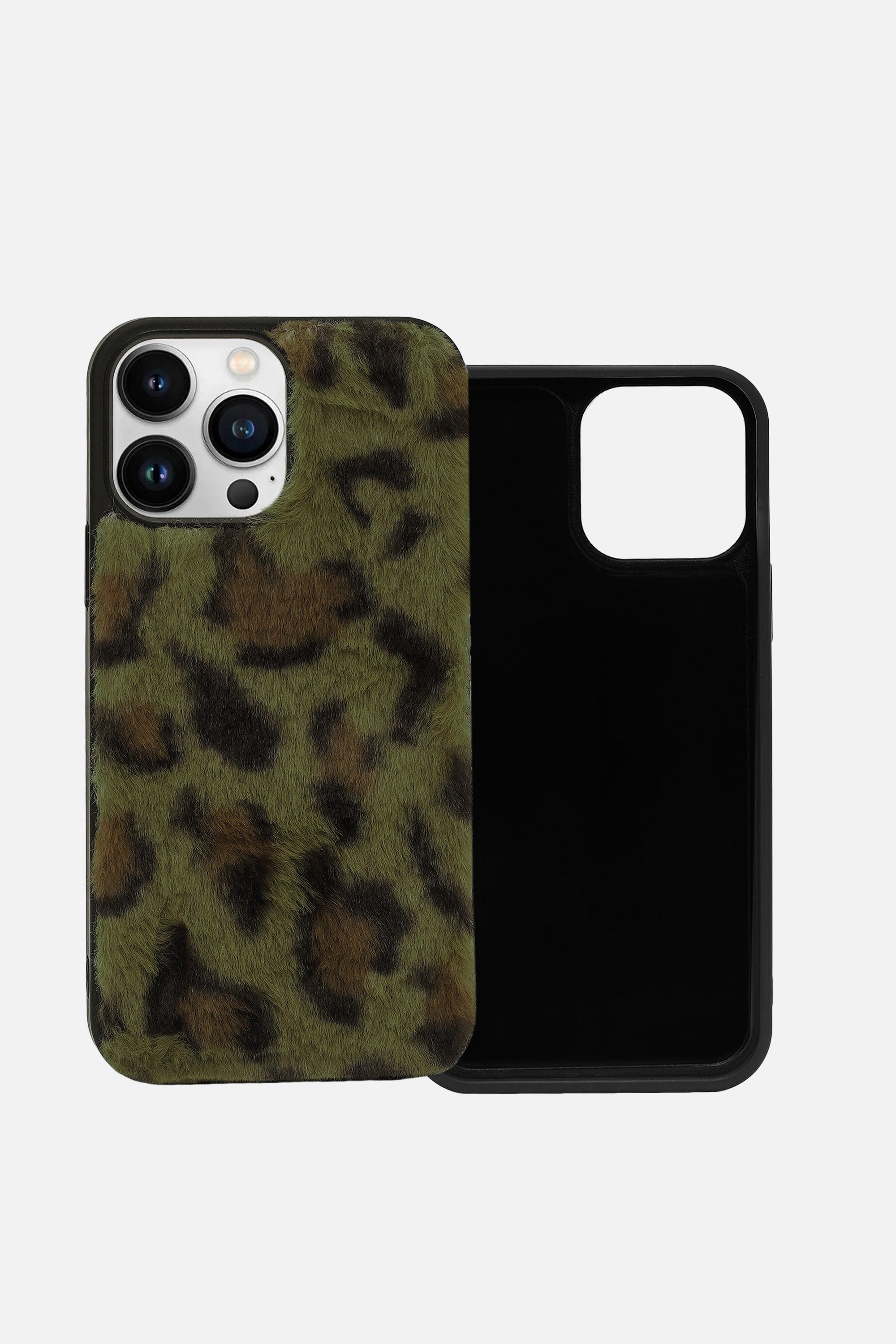 iPhone Printed Fur Case - Dark Yellow