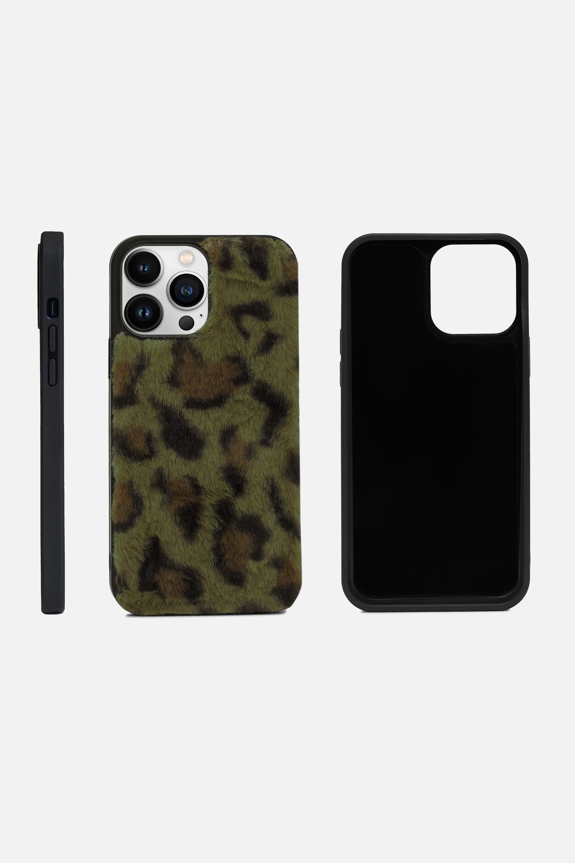 iPhone Printed Fur Case - Dark Yellow