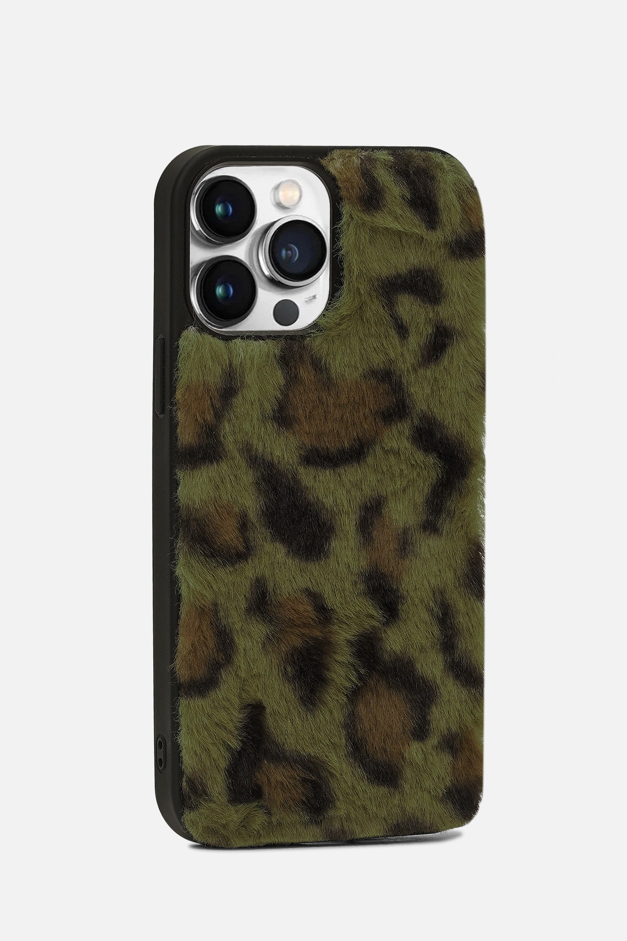 iPhone Printed Fur Case - Dark Yellow