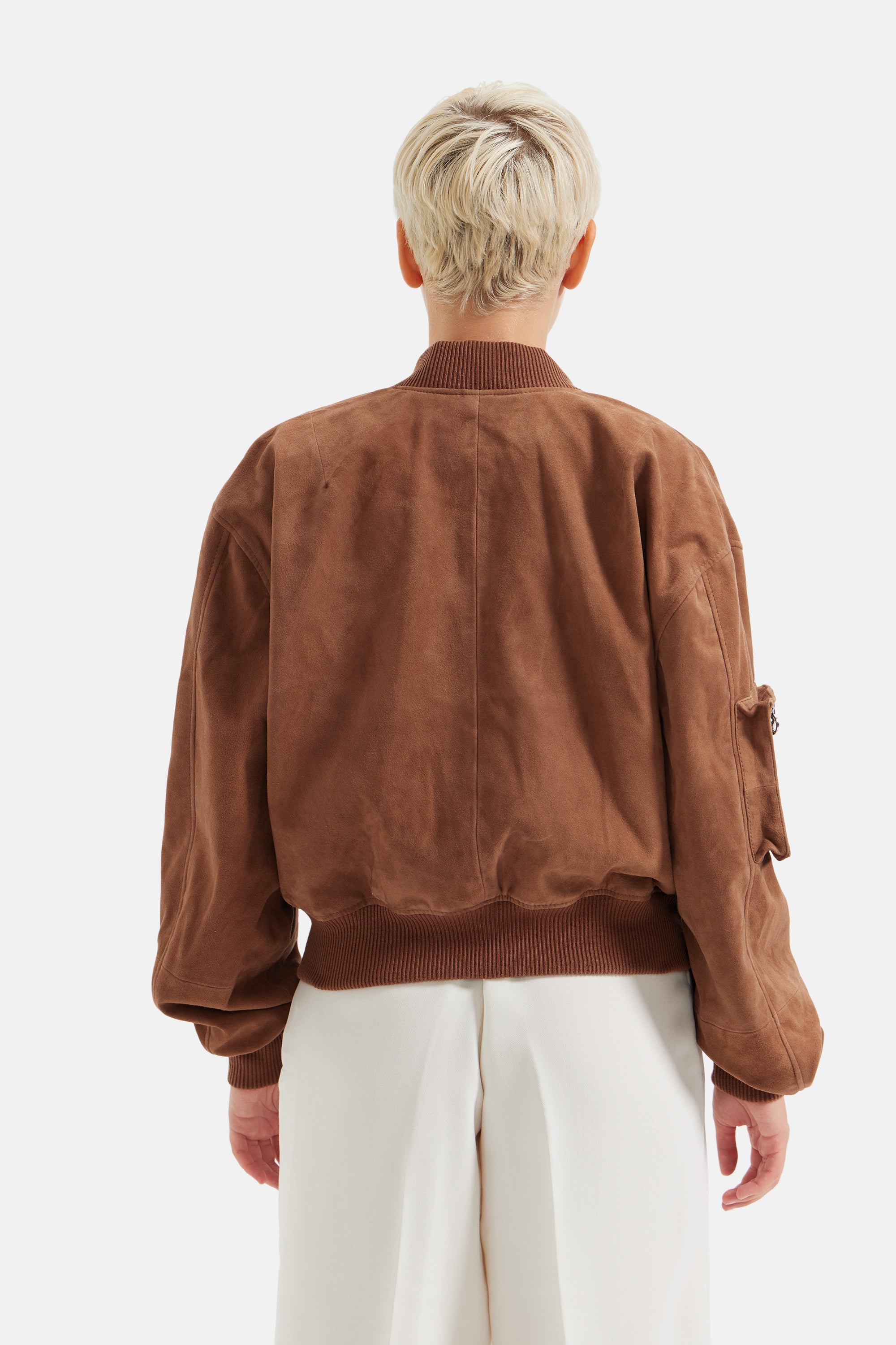 Florida - Utility Suede Bomber Jacket - Cognac