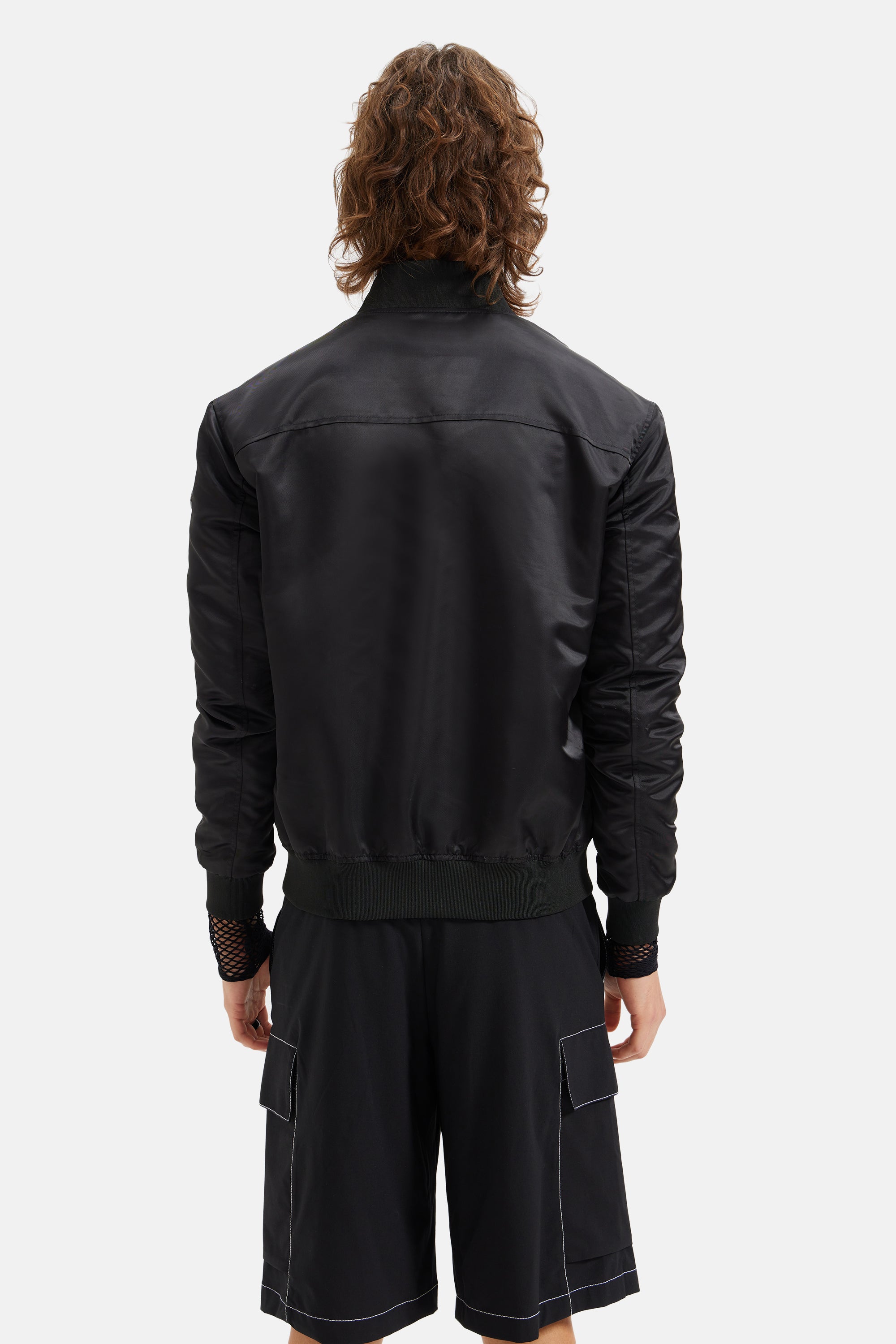 Amare - Utility Nylon Bomber Jacket - Black