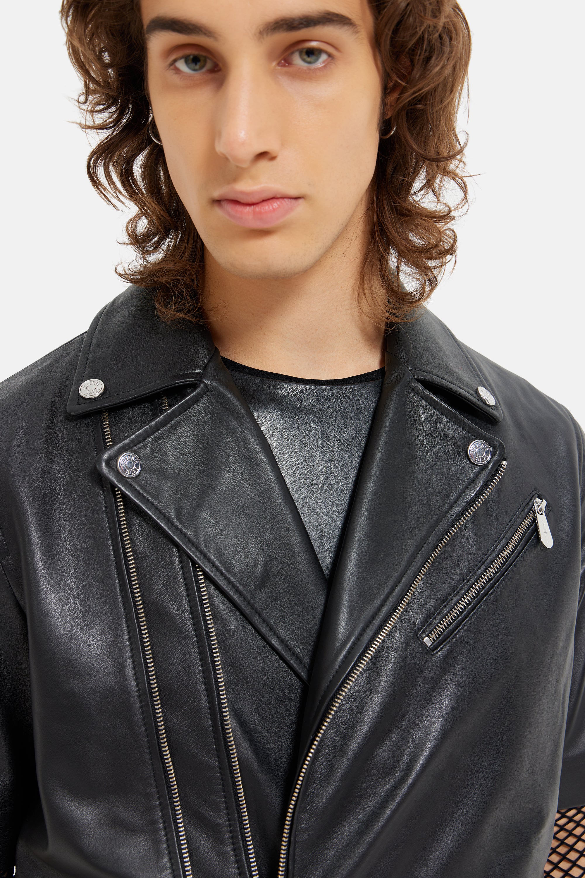 Ace - Leather Racer Vest - Black