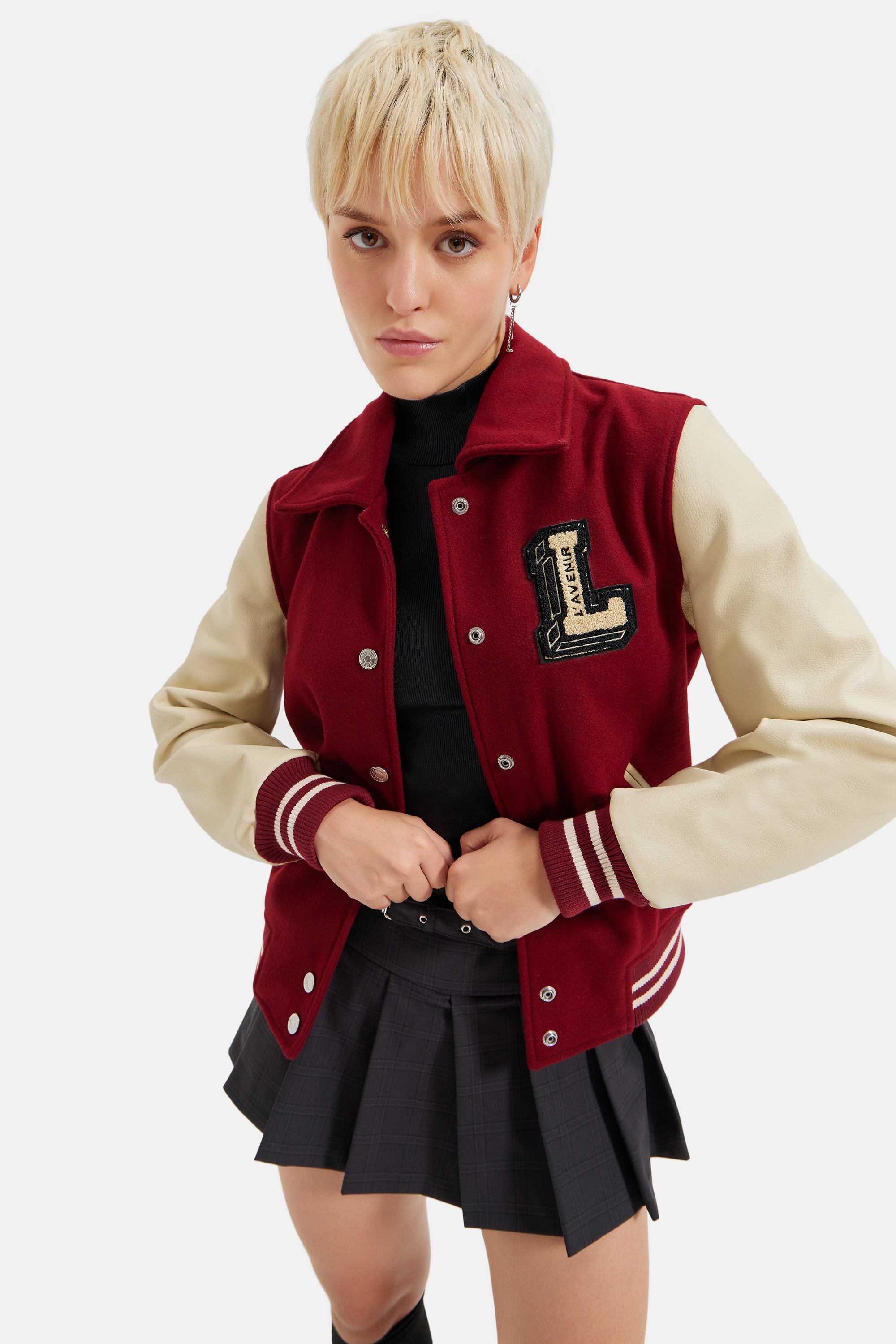 Blaze - L'avenir Teddy Jacket - Burgundy & Off White