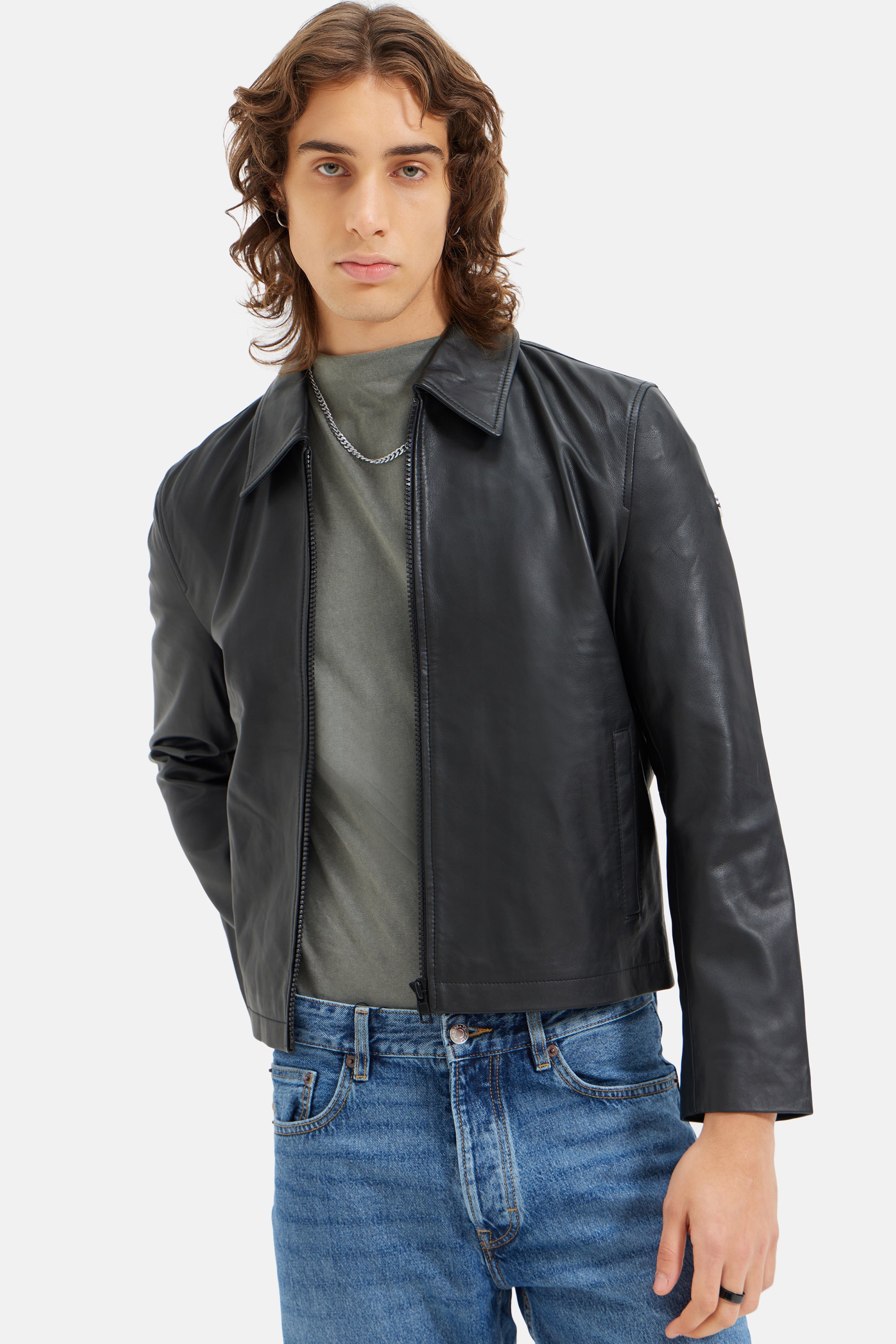 Rufus - Leather Blouson Jacket - Black