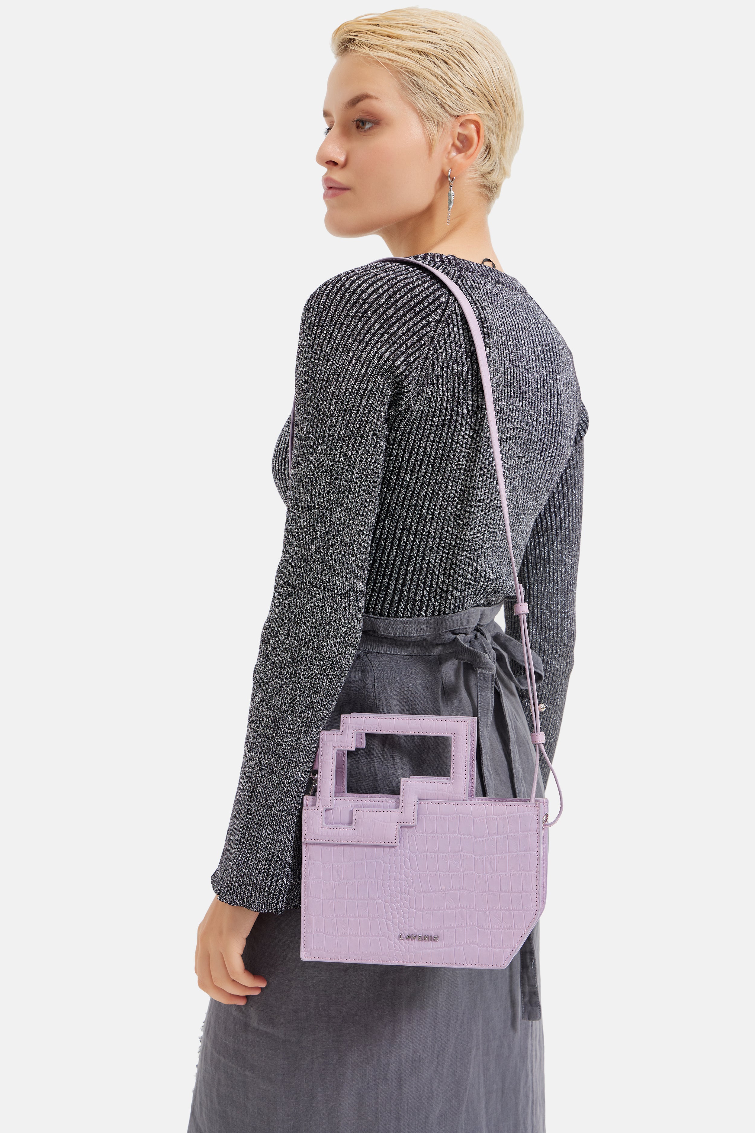 Naomi - Grab & Go Cross Body Bag - Lilac croco