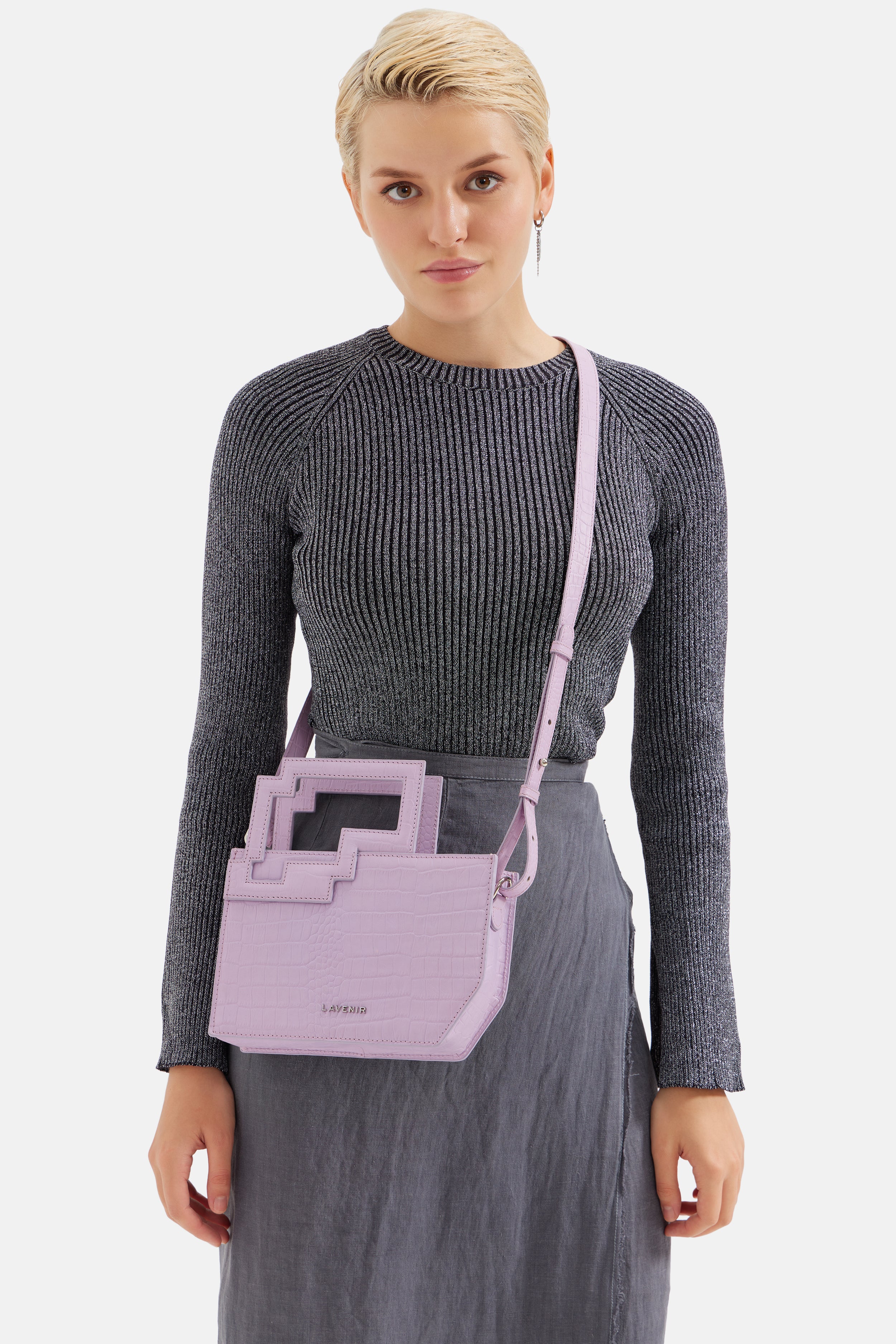 Naomi - Grab & Go Cross Body Bag - Lilac croco