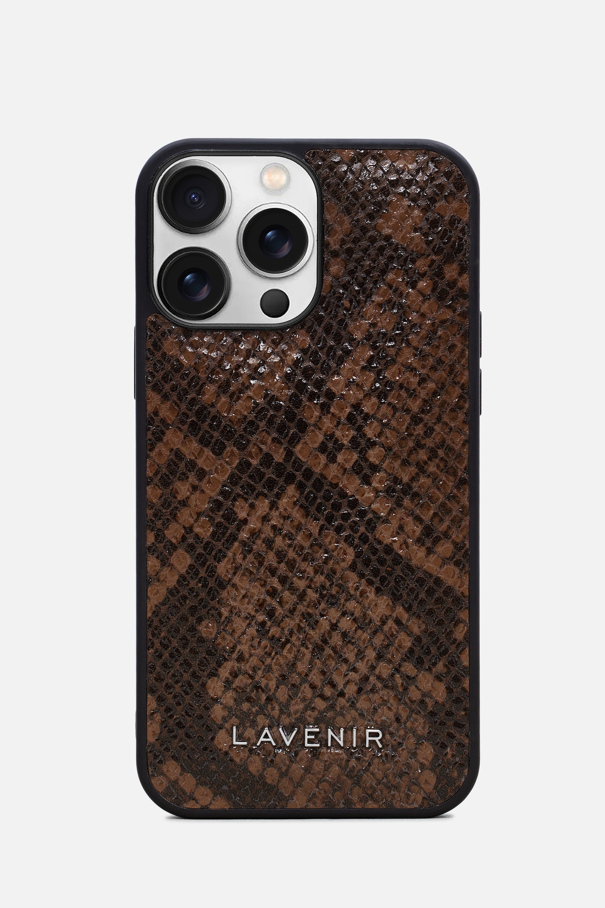 Iphone Case - Snake Embossed - Cadbury Brown