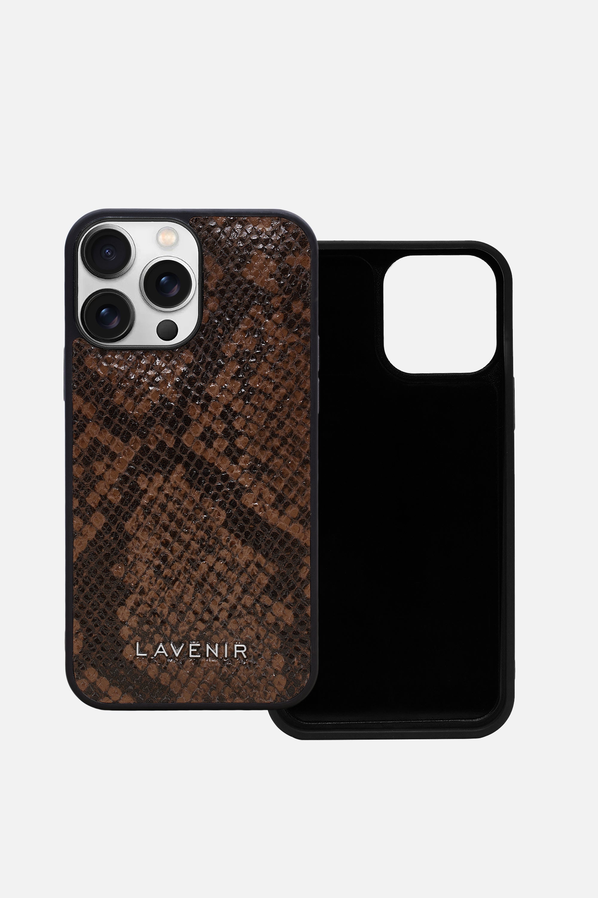 Iphone Case - Snake Embossed - Cadbury Brown