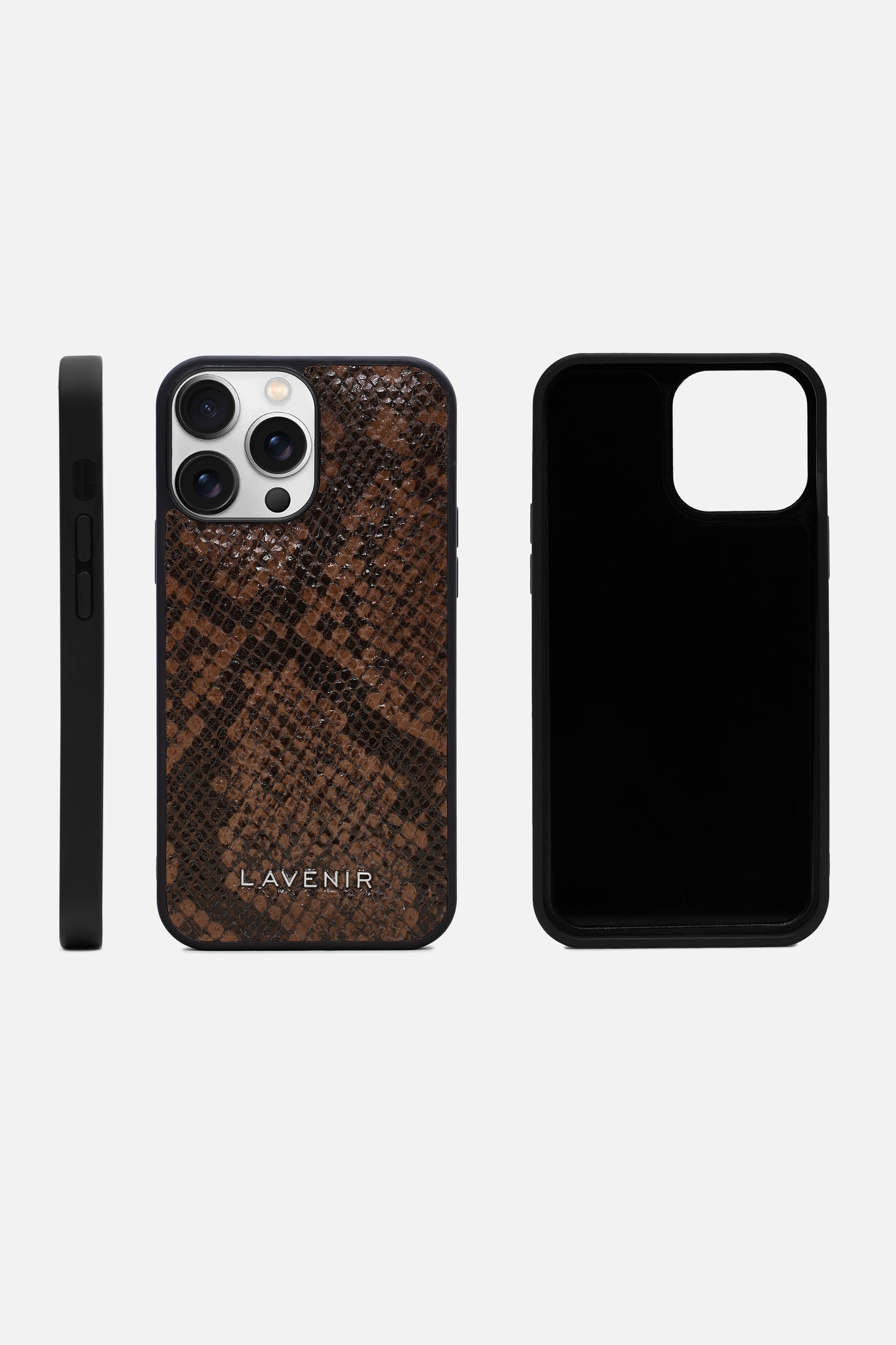 Iphone Case - Snake Embossed - Cadbury Brown