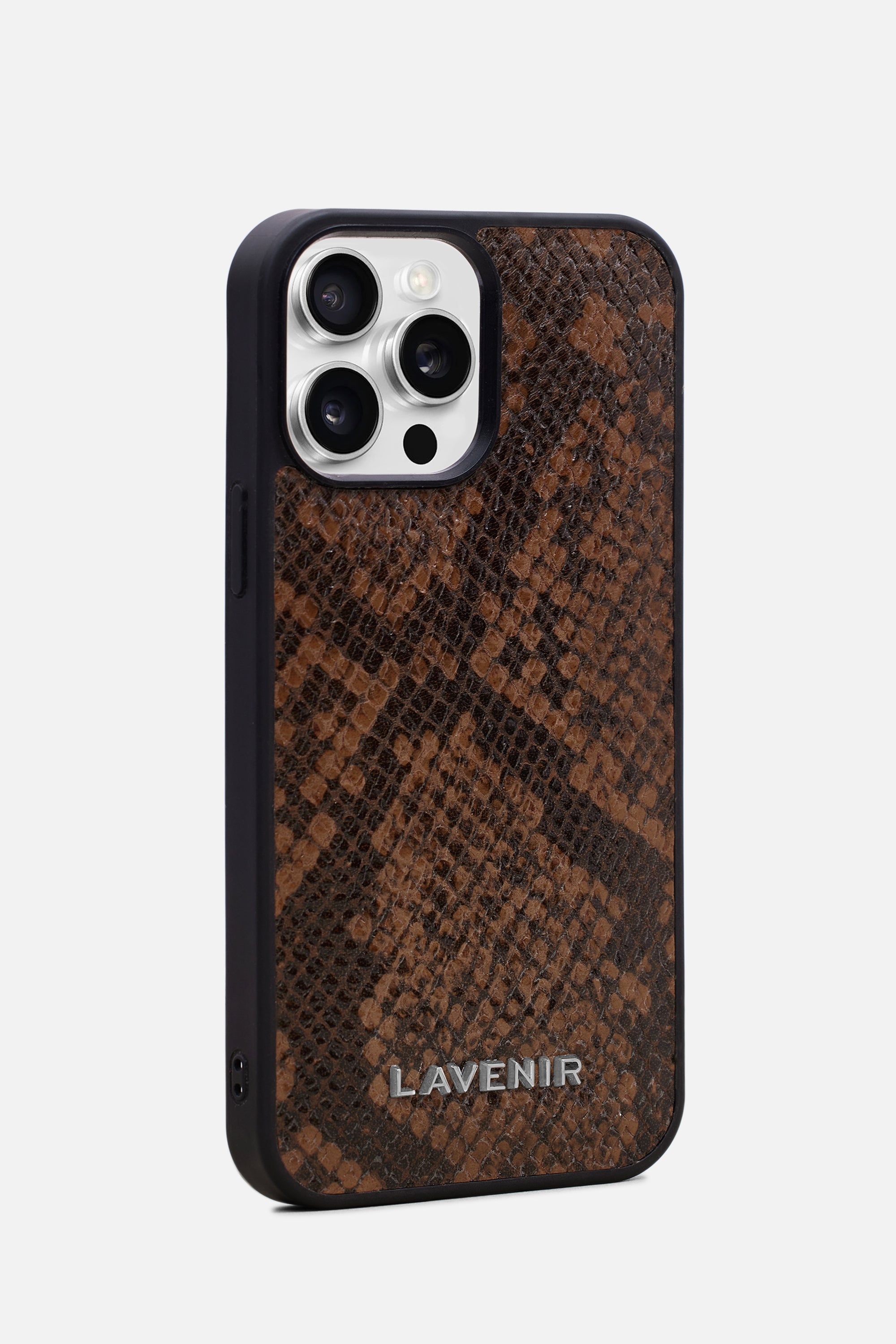 Iphone Case - Snake Embossed - Cadbury Brown