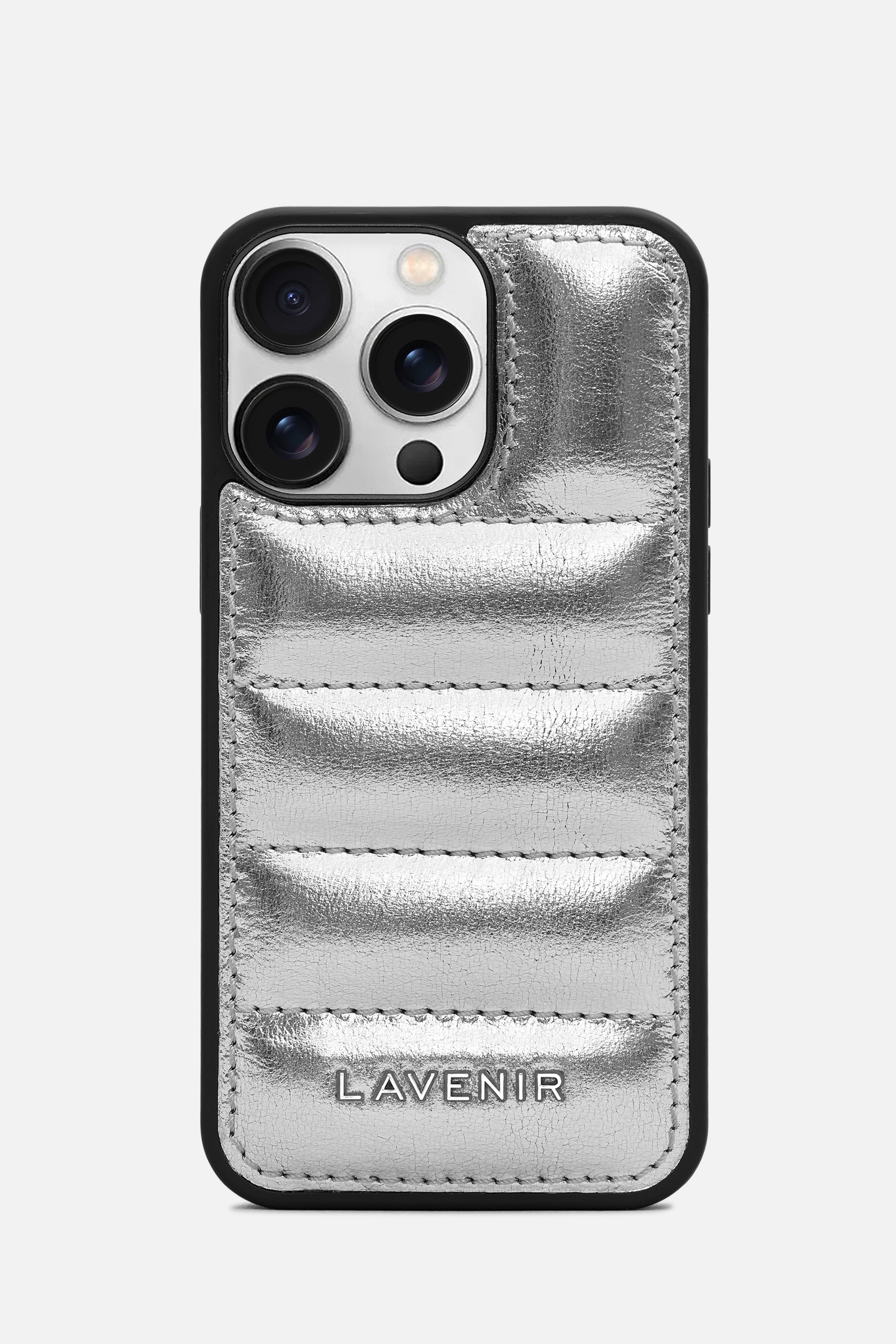 Iphone Case - Quilted Metallic - Silver