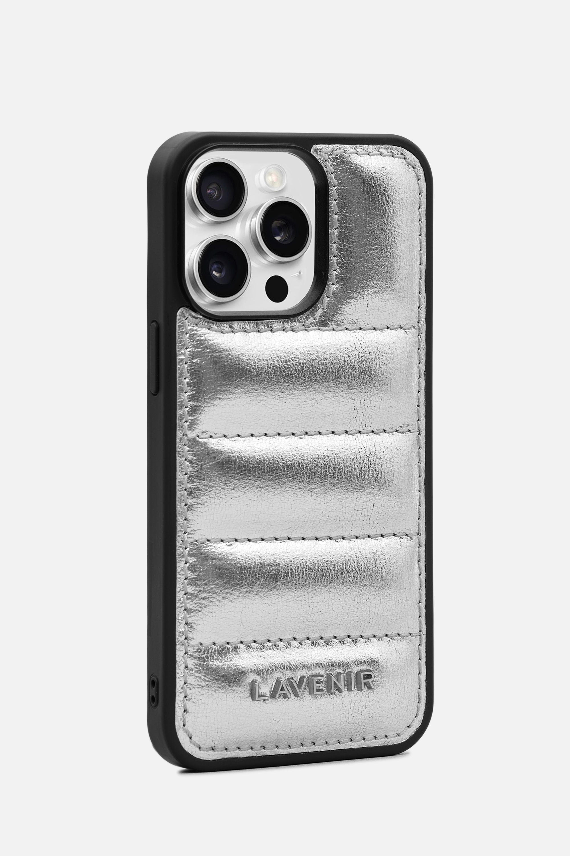 Iphone Case - Quilted Metallic - Silver