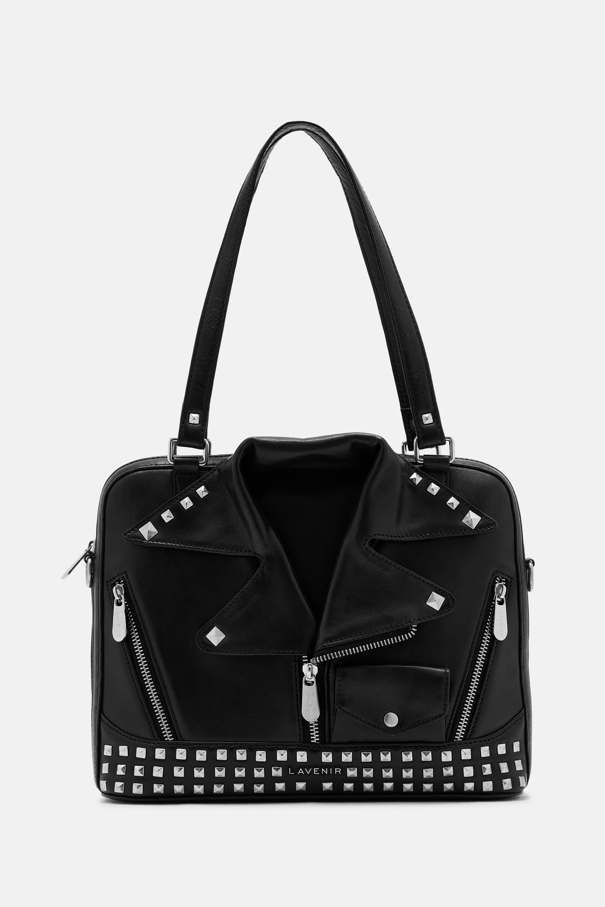 Maxine - Biker Jacket Hand Bag - Black