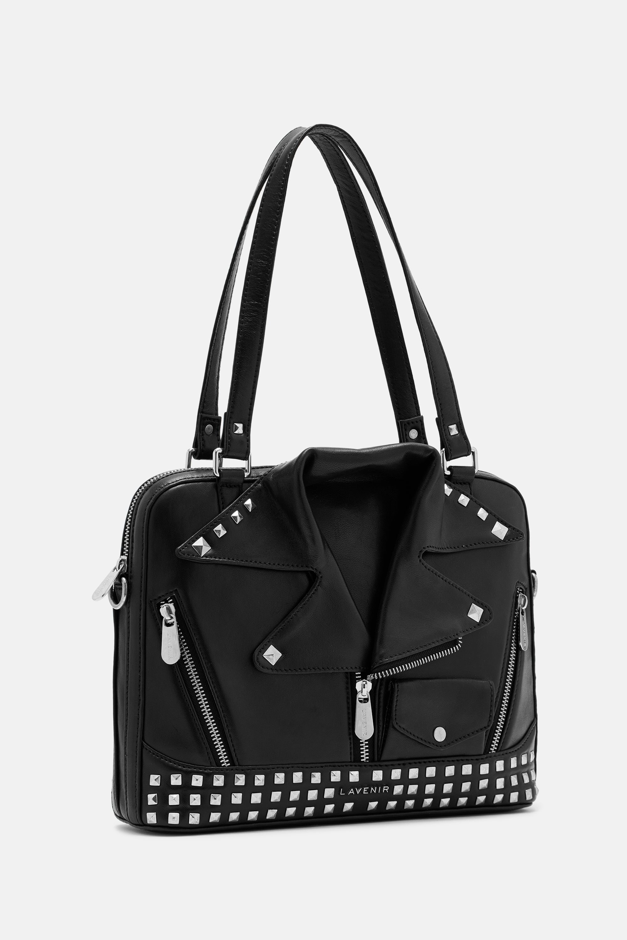 Maxine - Biker Jacket Hand Bag - Black