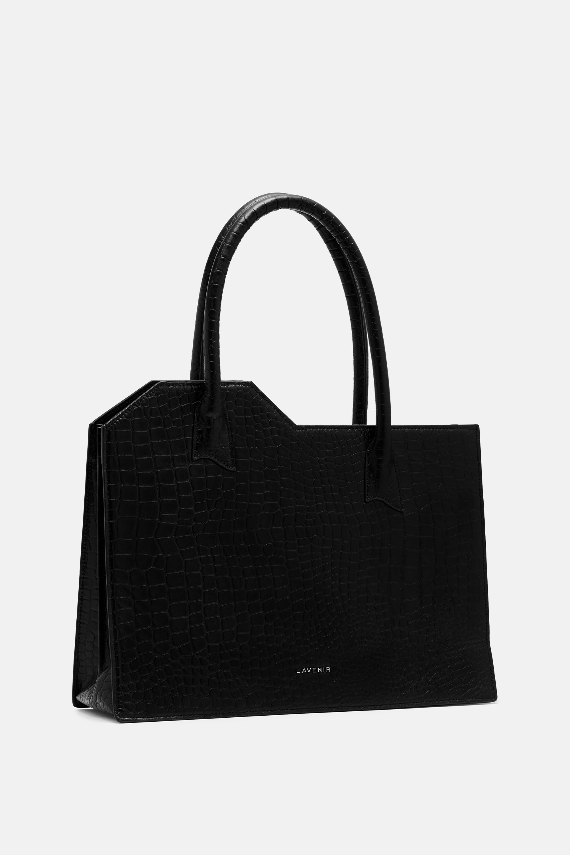 Wictoria - Tote Bag -Croco Black