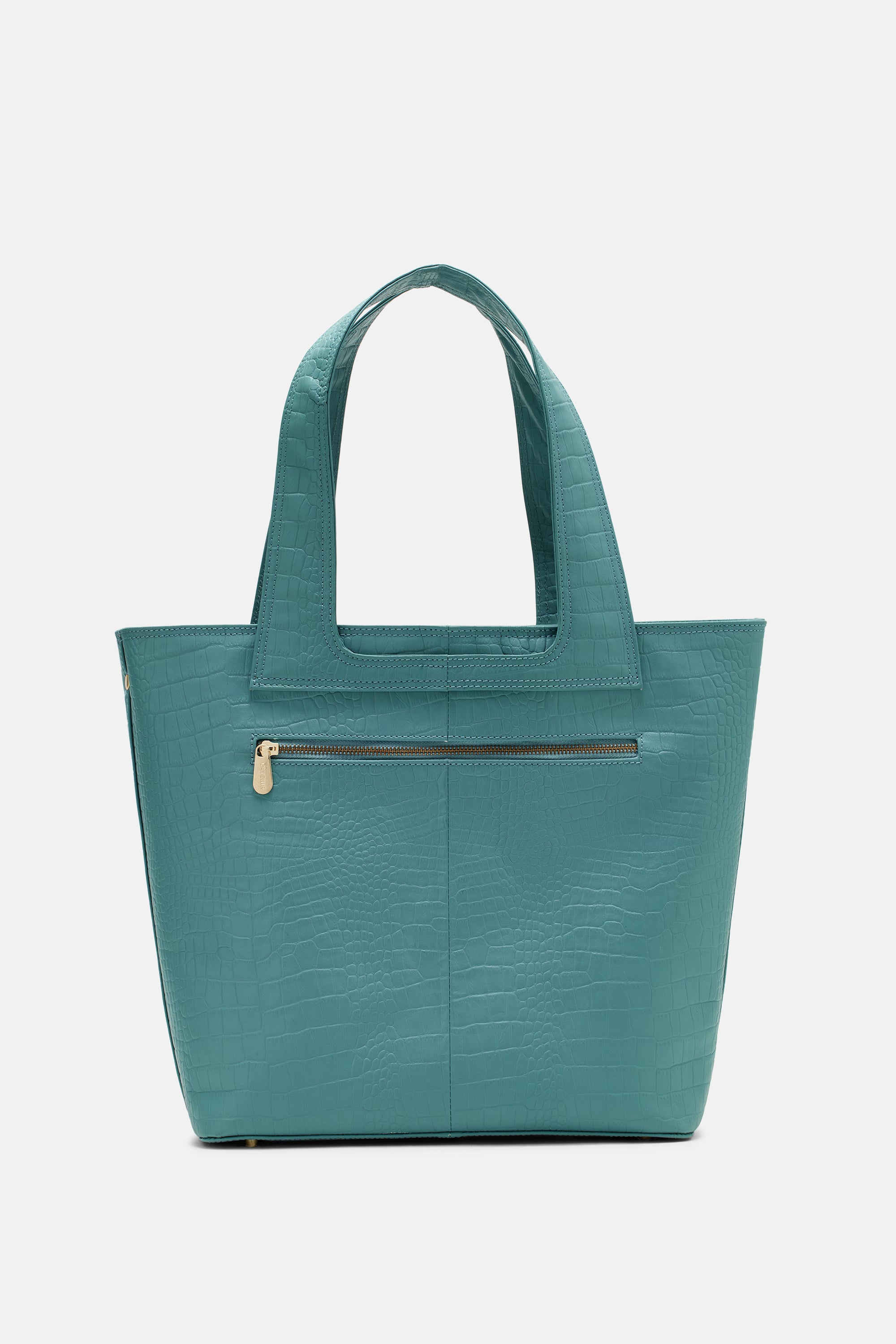 Barbara - Travel Tote Bag - Croco Bondi Blue