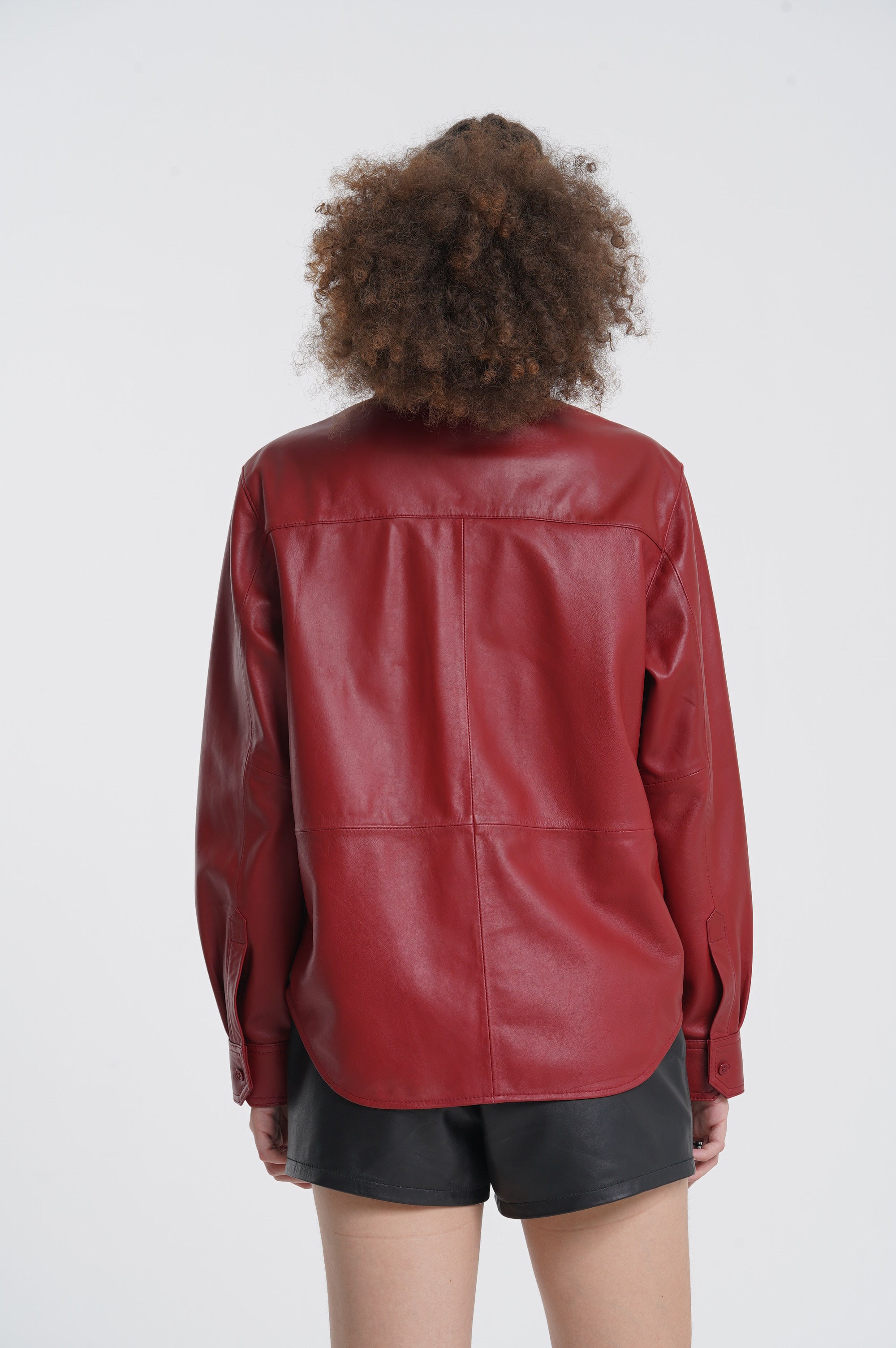 Ruth - Leather Shirt - Red