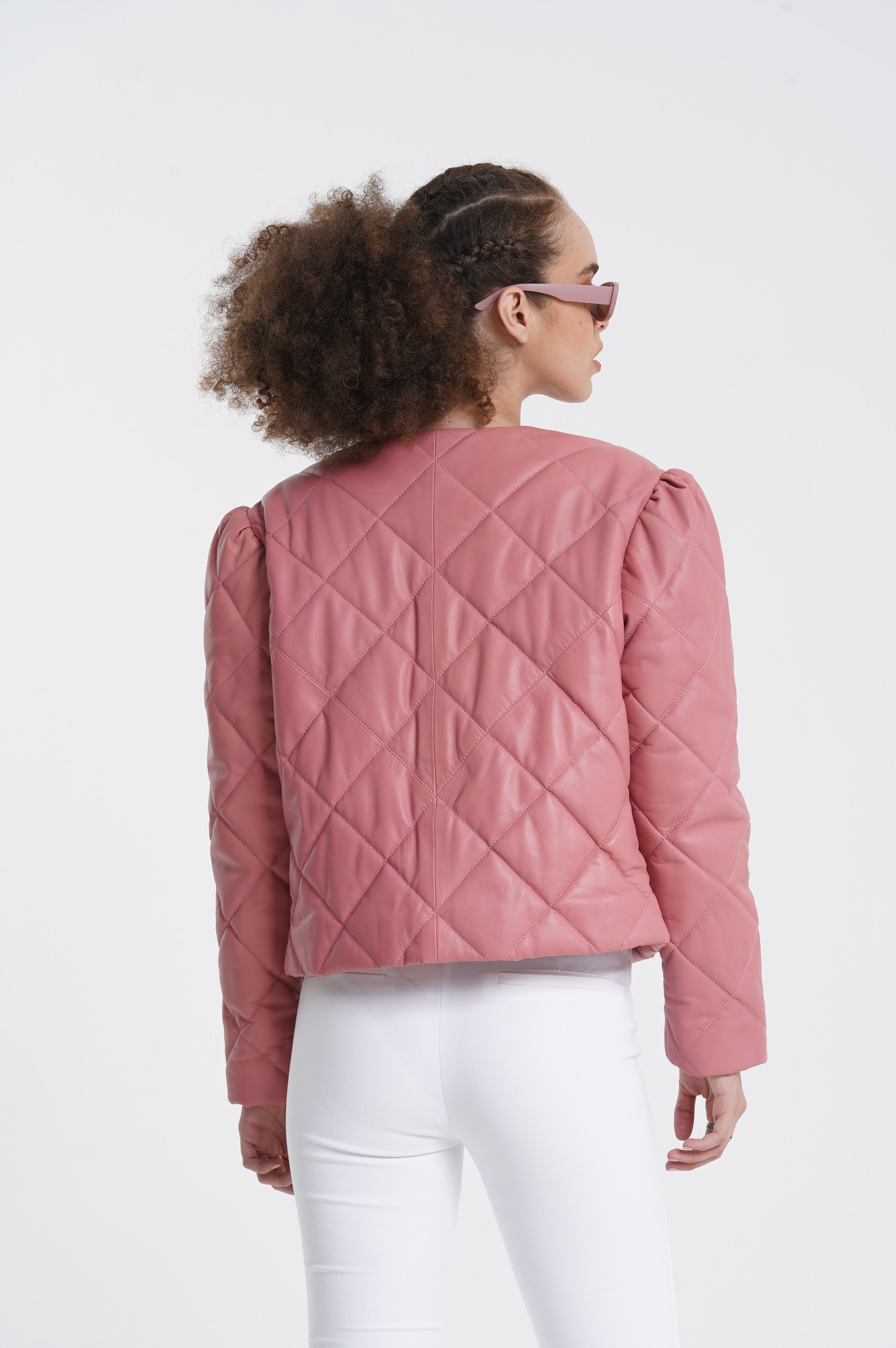 Pia Mia - Leather Quilted Jacket - Rose