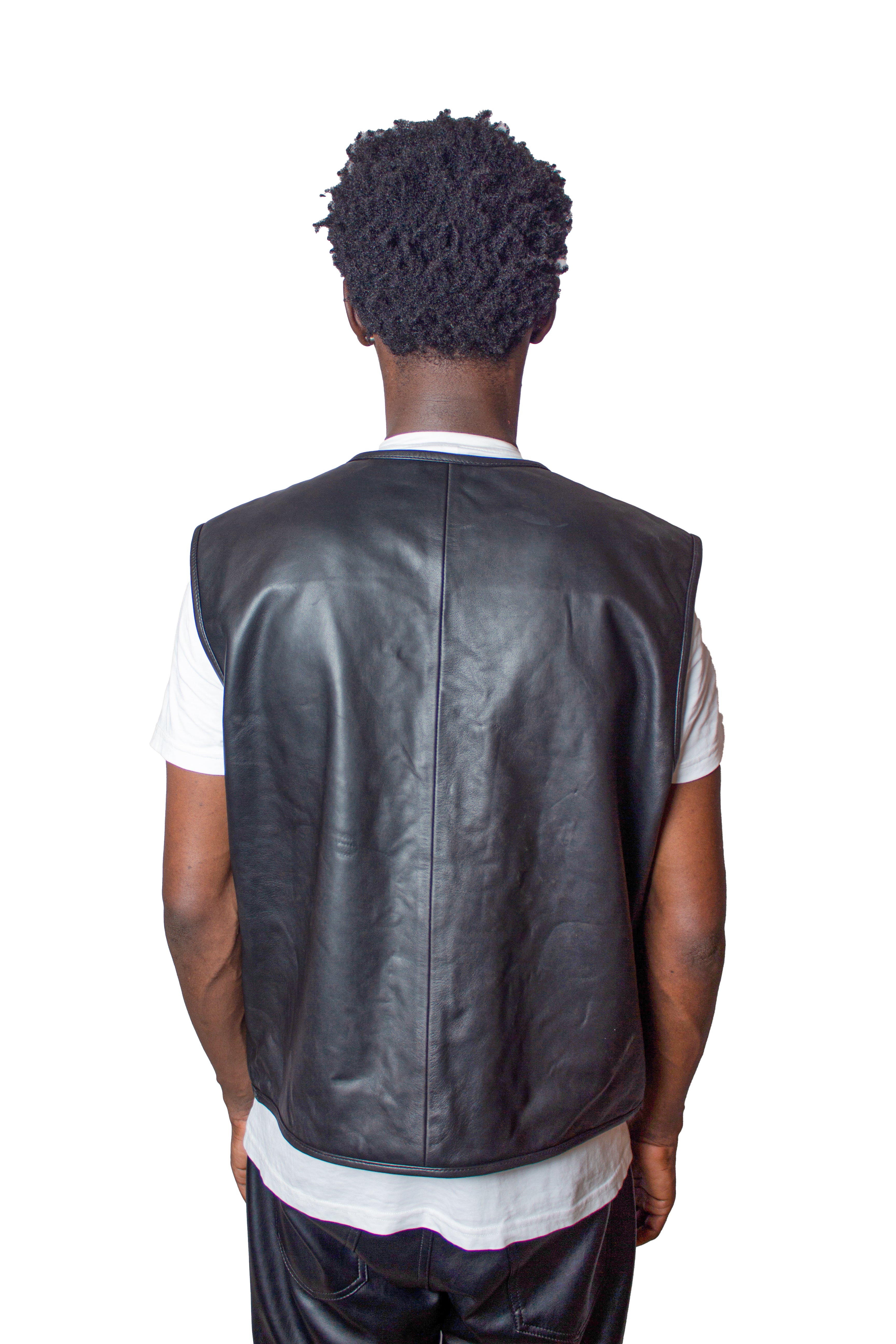 Palm - Leather Utility Gilet - Black & Grey