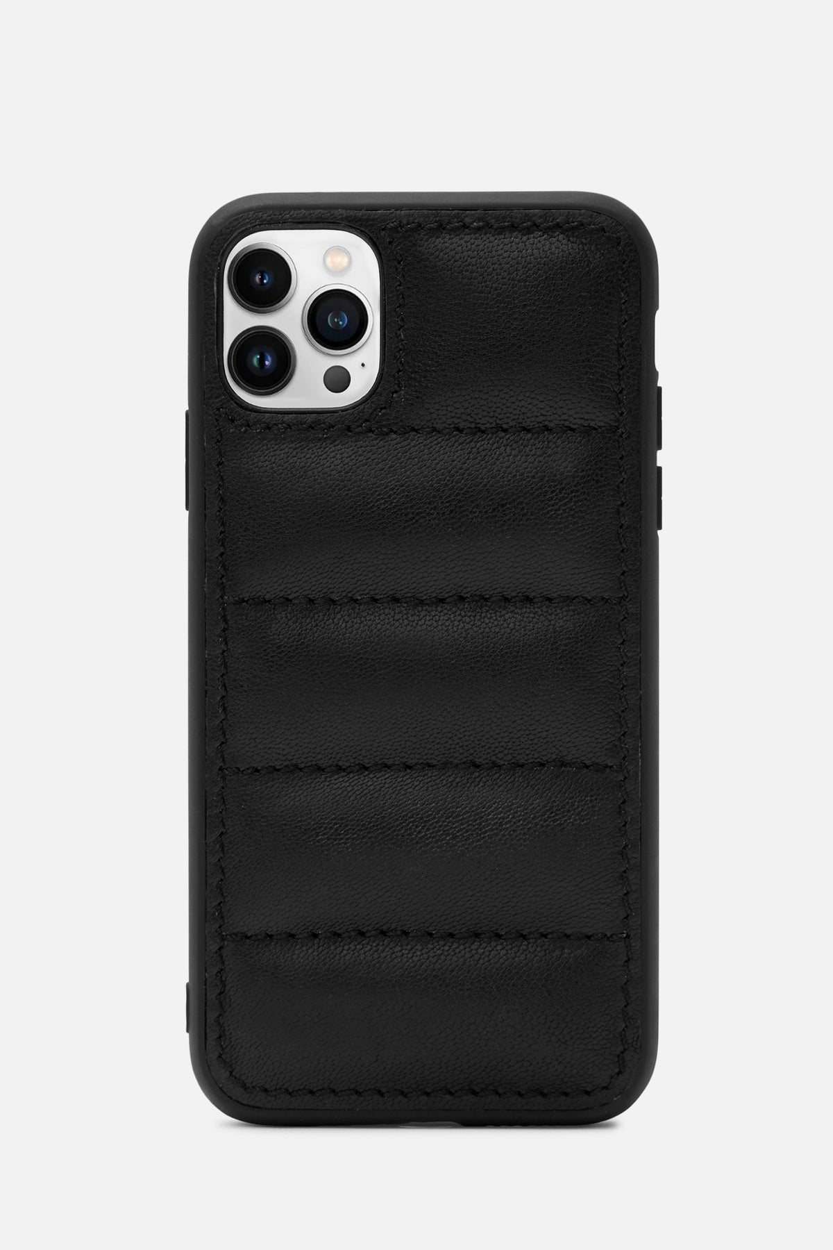 iPhone Puffer Case - Quilted - Grainy Black