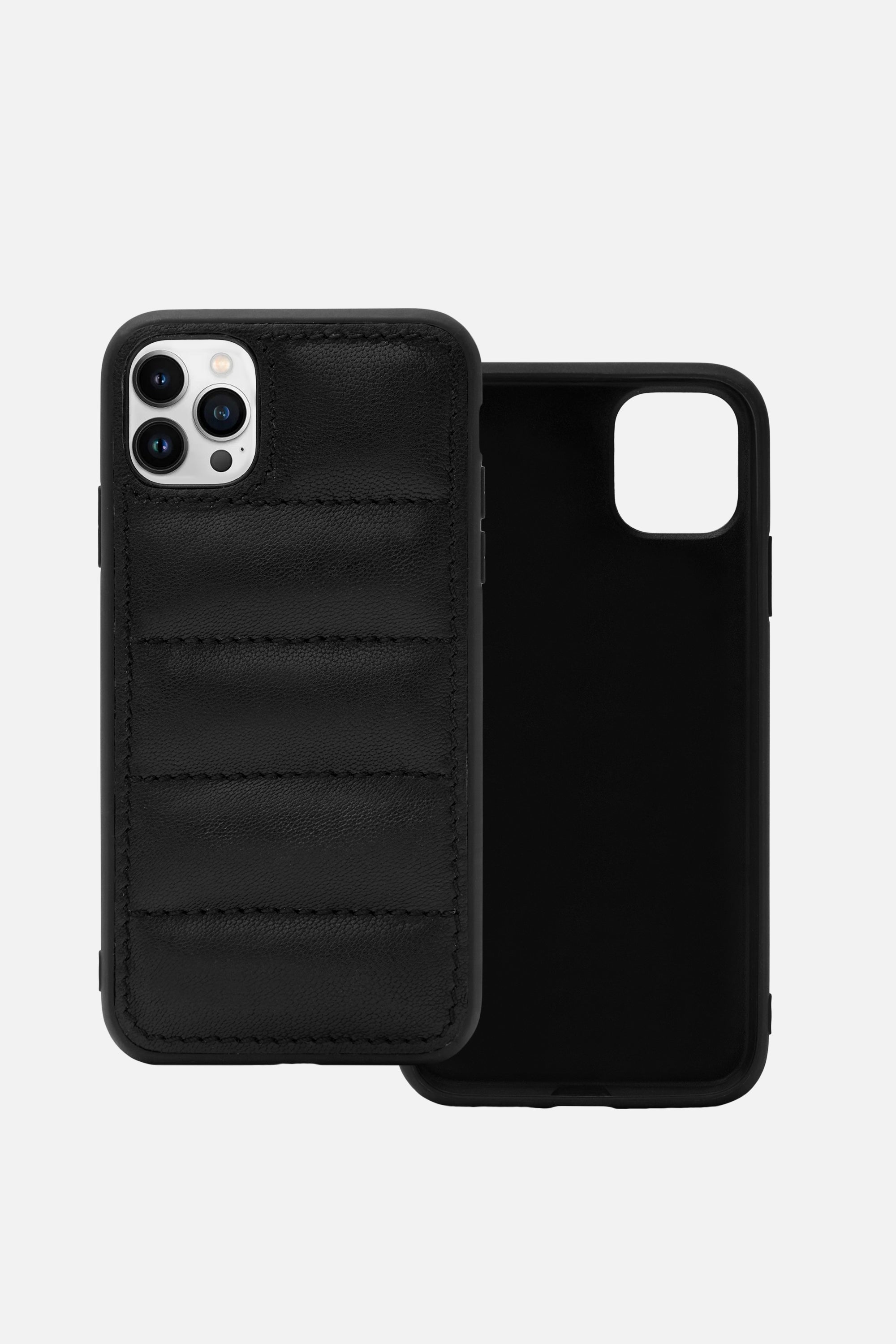 iPhone Puffer Case - Quilted - Grainy Black