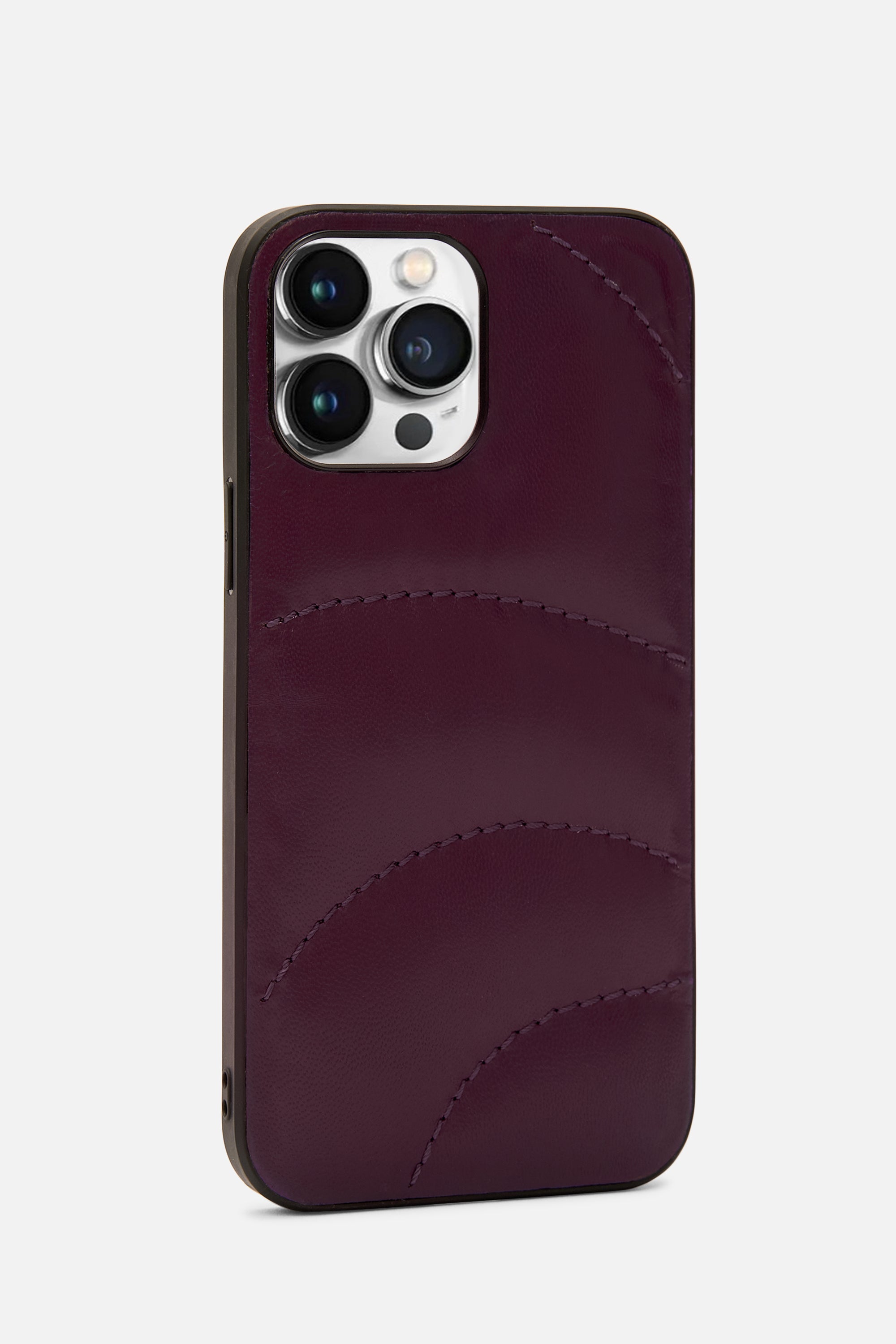 iPhone Case Quilted - Curvy Puffy - Plum