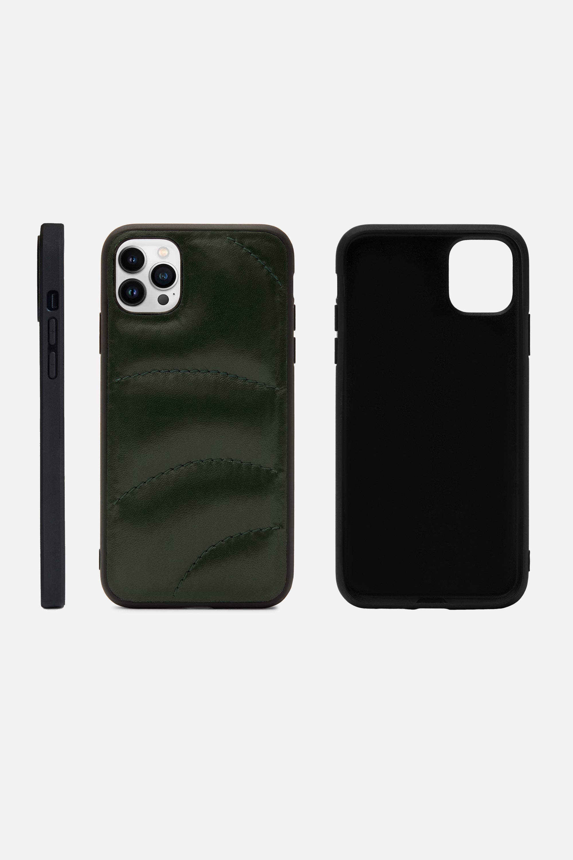 iPhone Case Quilted - Curvy Puffy - Forest Green