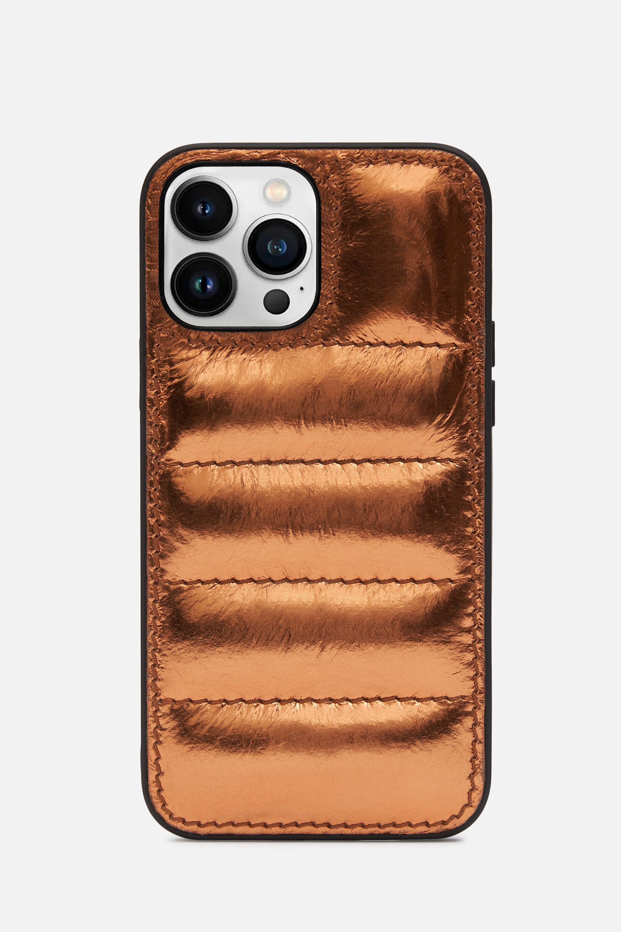 iPhone Puffer Case - Quilted - Curry Gold Metallic