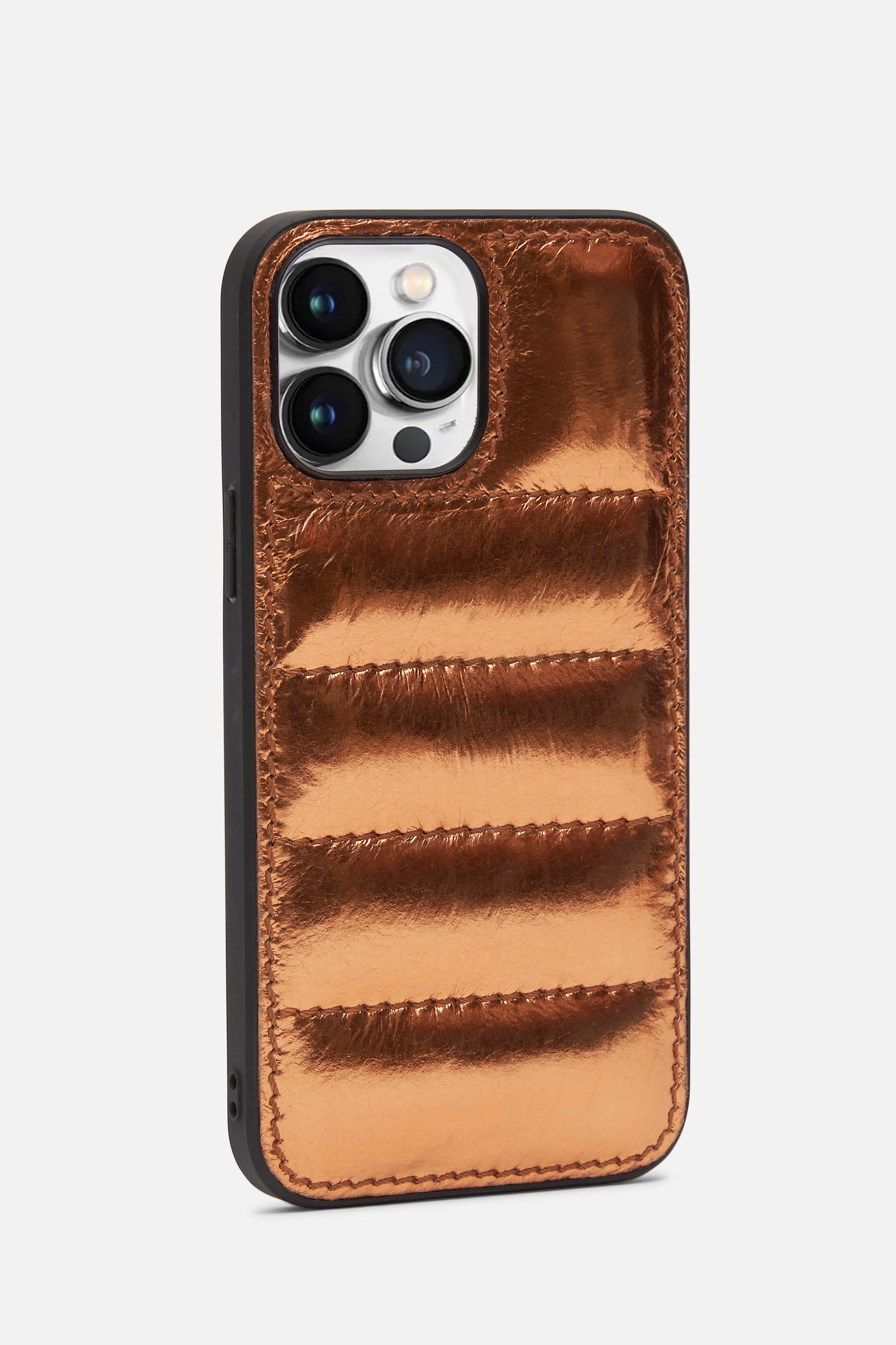 iPhone Puffer Case - Quilted - Curry Gold Metallic