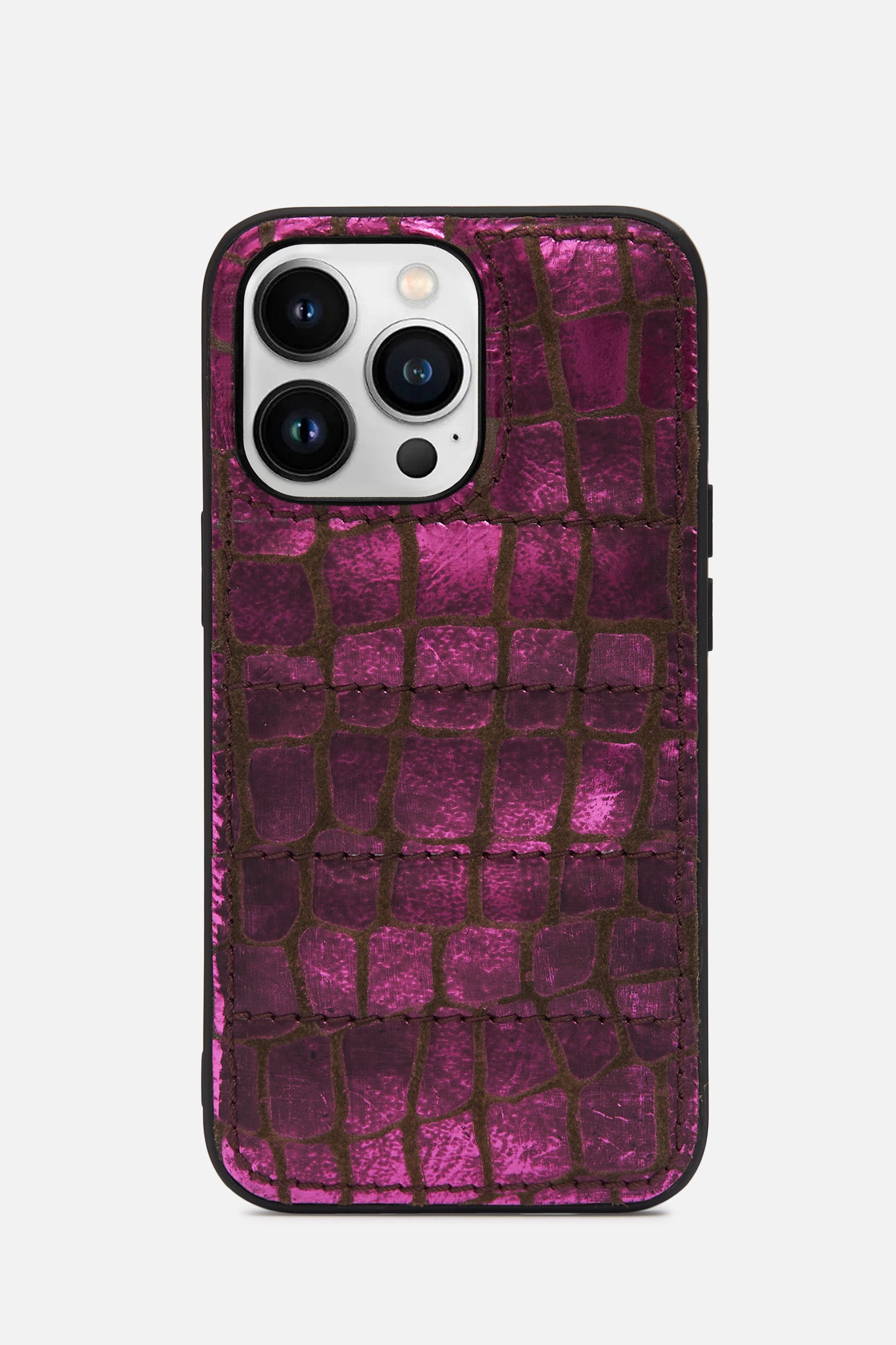 iPhone Puffer Case - Quilted - Purple Rose Metallic