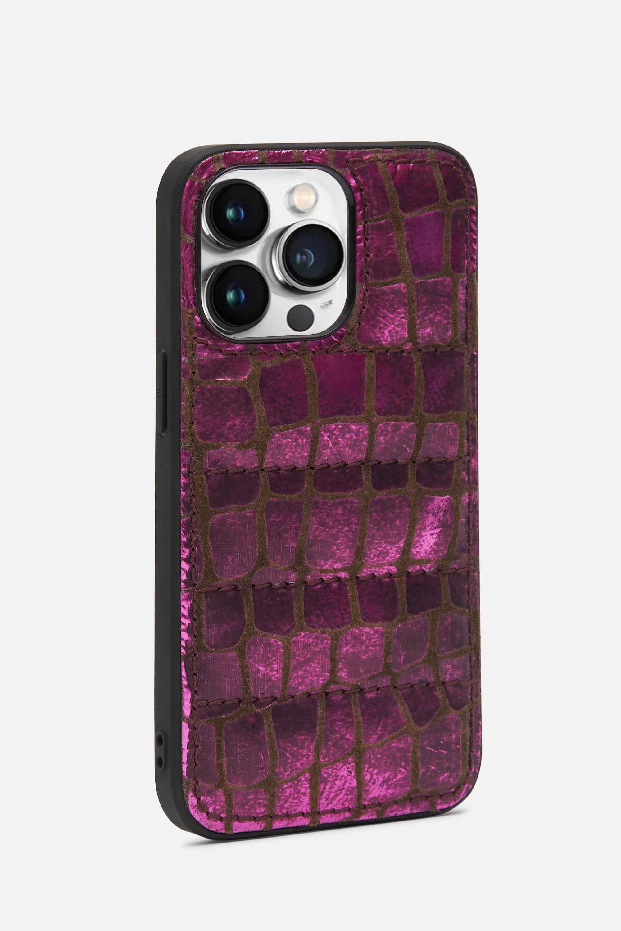 iPhone Puffer Case - Quilted - Purple Rose Metallic