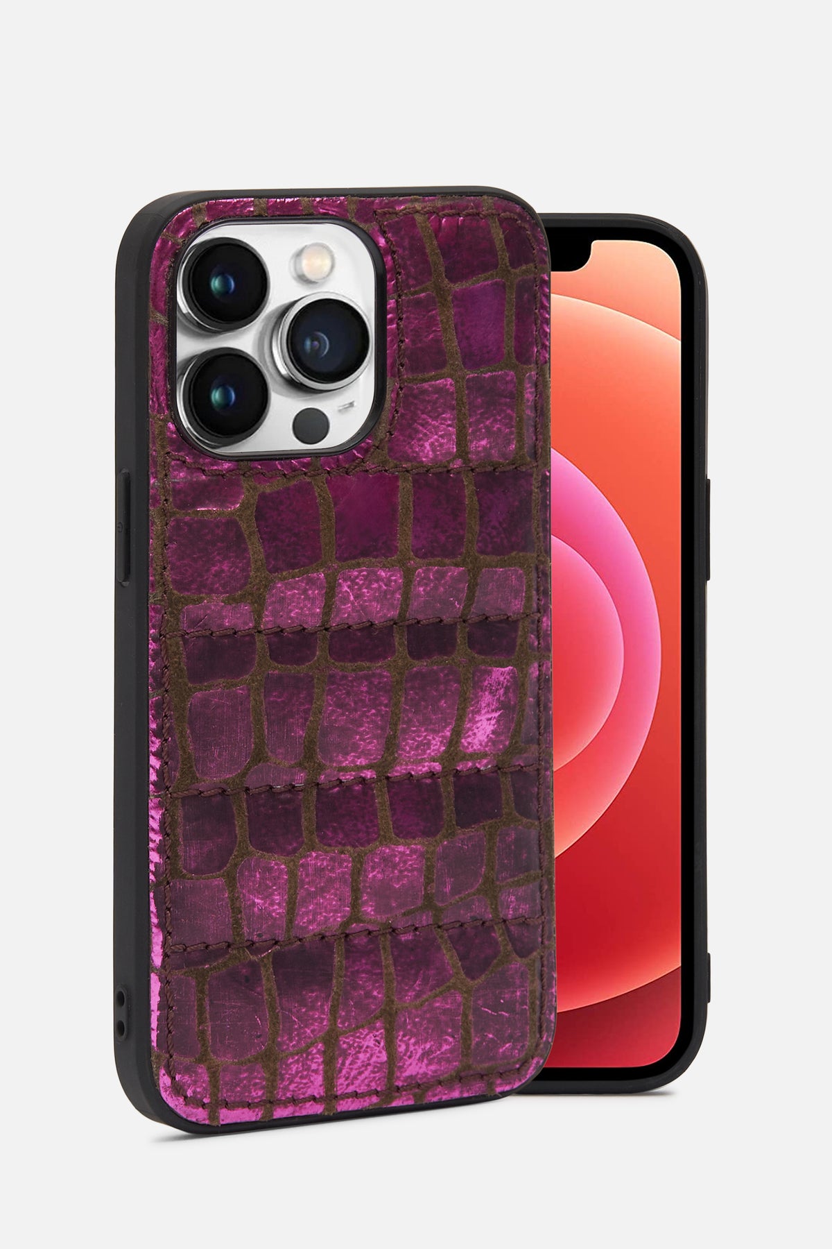 iPhone Puffer Case - Quilted - Purple Rose Metallic