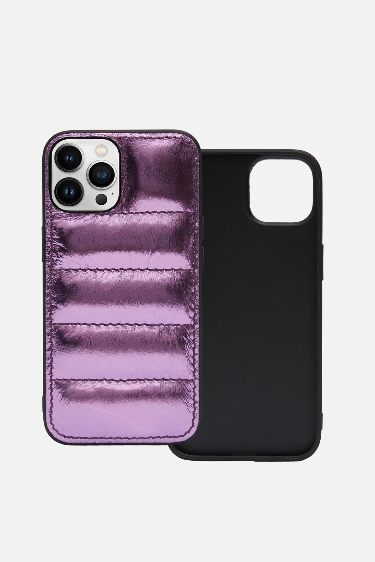 iPhone Puffer Case - Quilted - Iris Purple Metallic