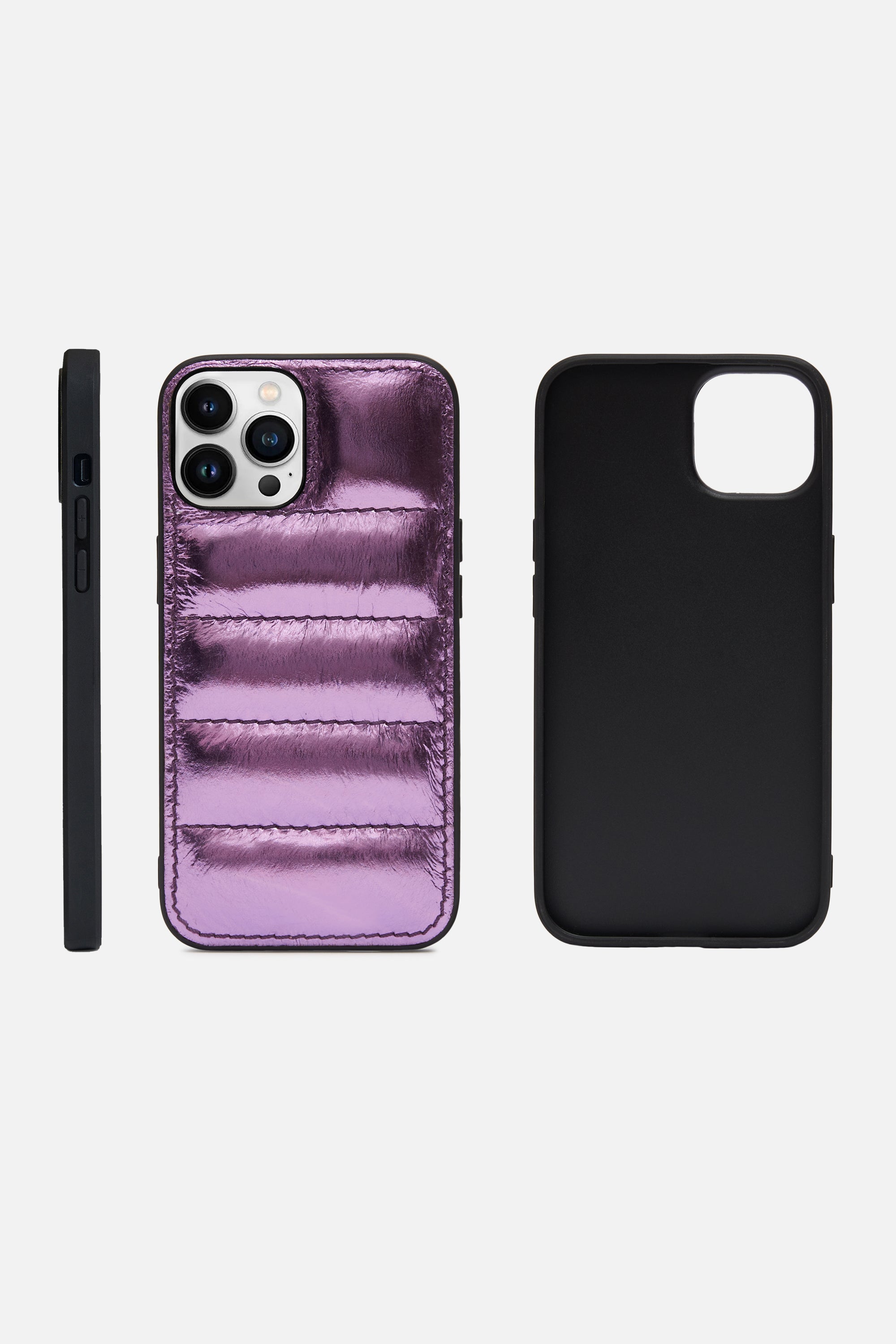 iPhone Puffer Case - Quilted - Iris Purple Metallic