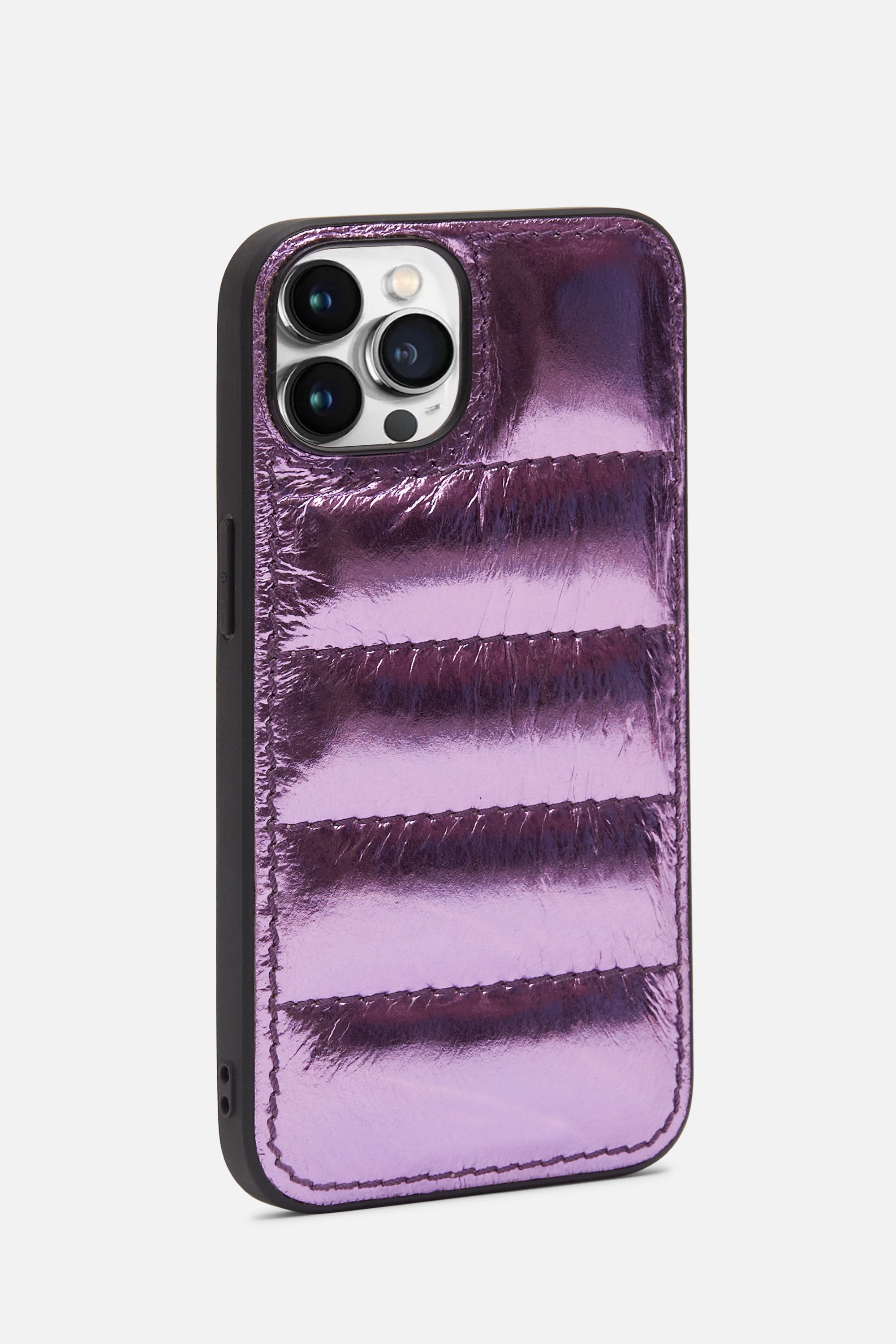 iPhone Puffer Case - Quilted - Iris Purple Metallic