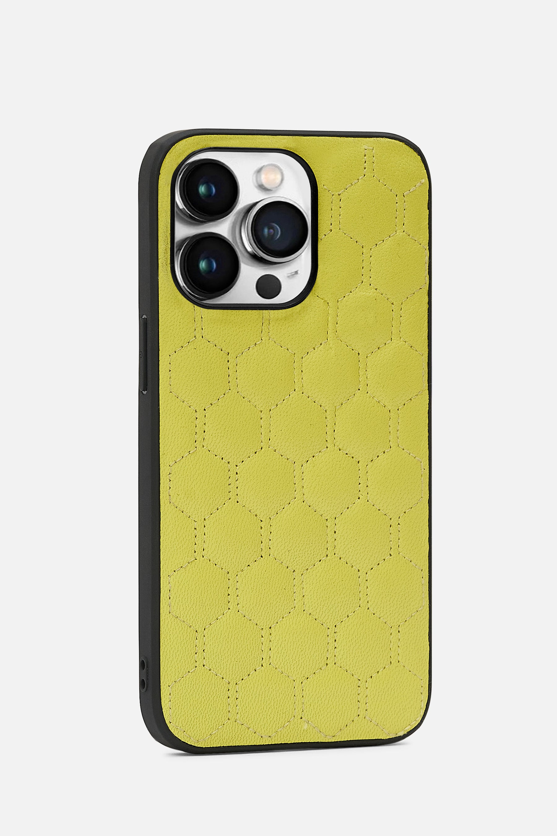 iPhone  Case - Honeycomb Quilting - Snapchat Yellow