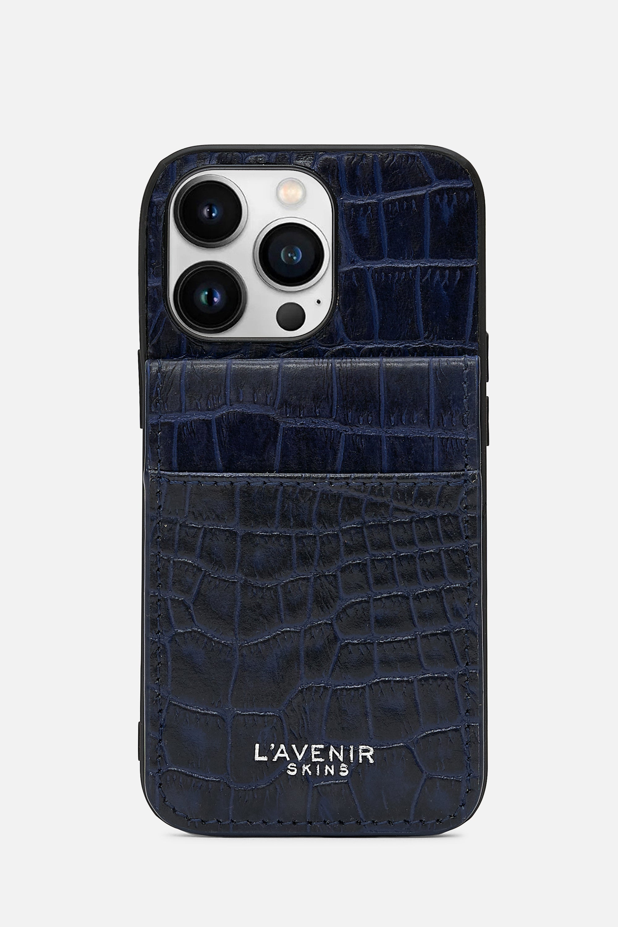 iPhone Wallet Case - Croco Ocean Caven Blue