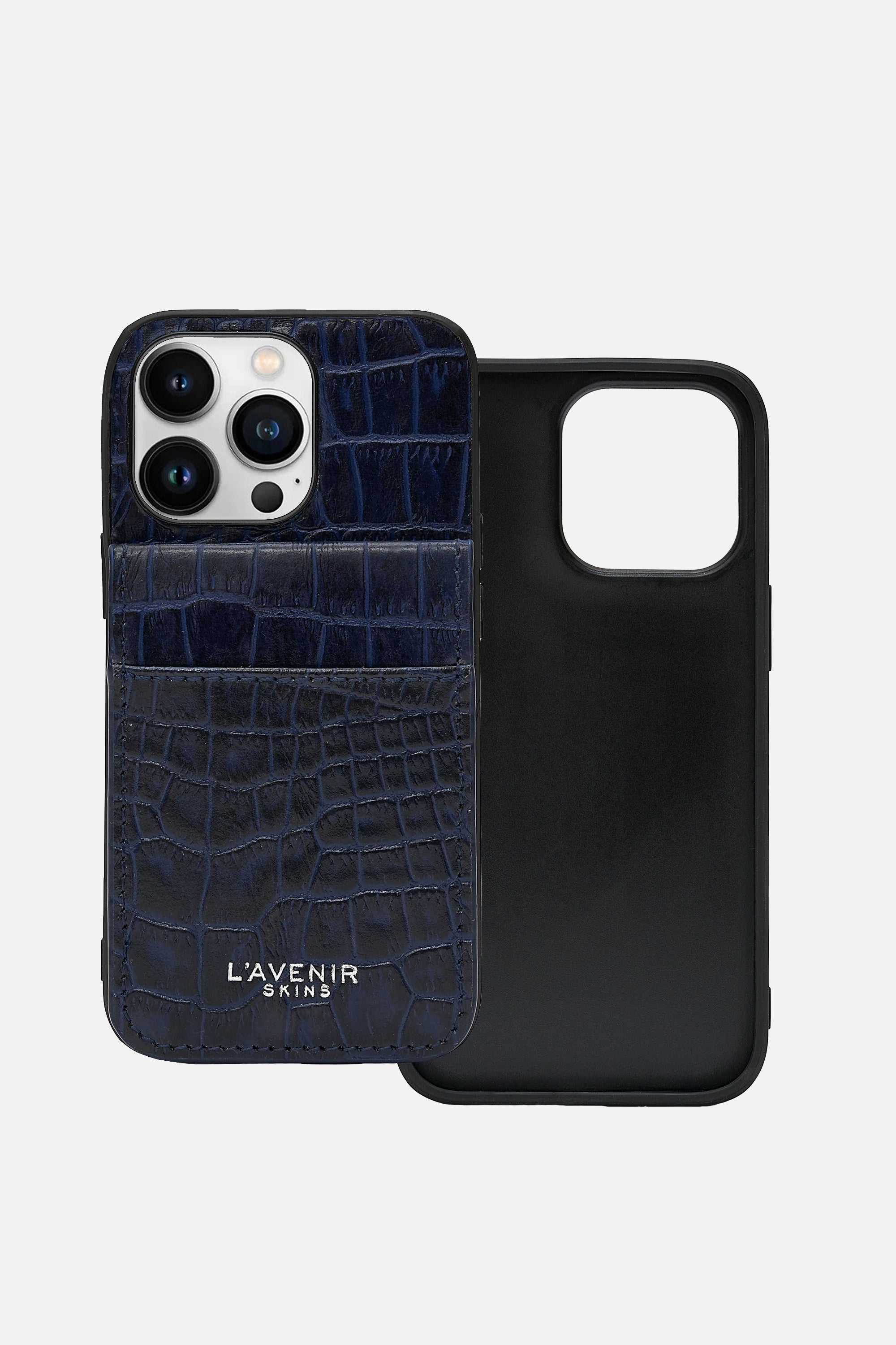 iPhone Wallet Case - Croco Ocean Caven Blue