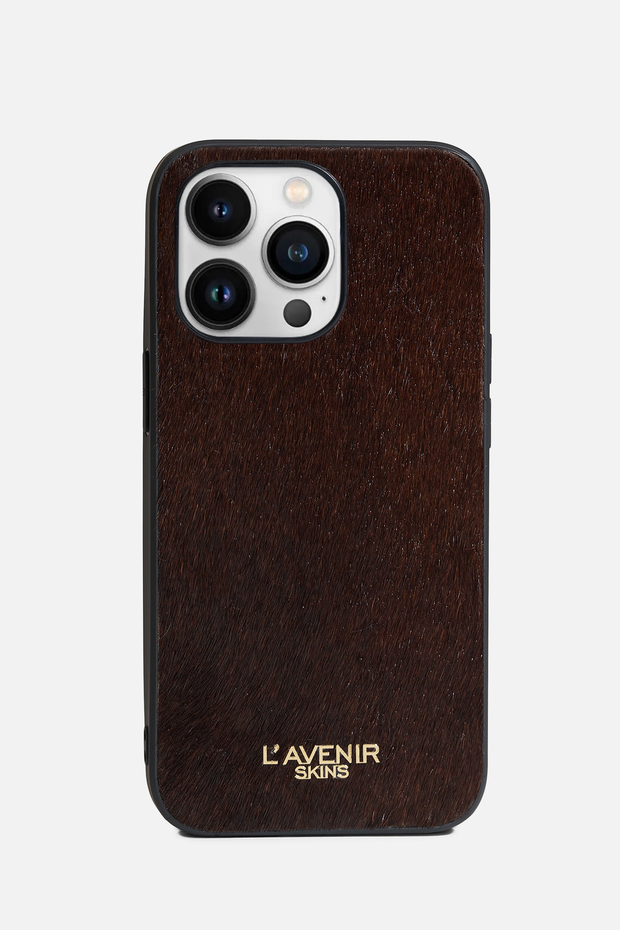 iPhone Case - Hair On Leather - Dark Brown