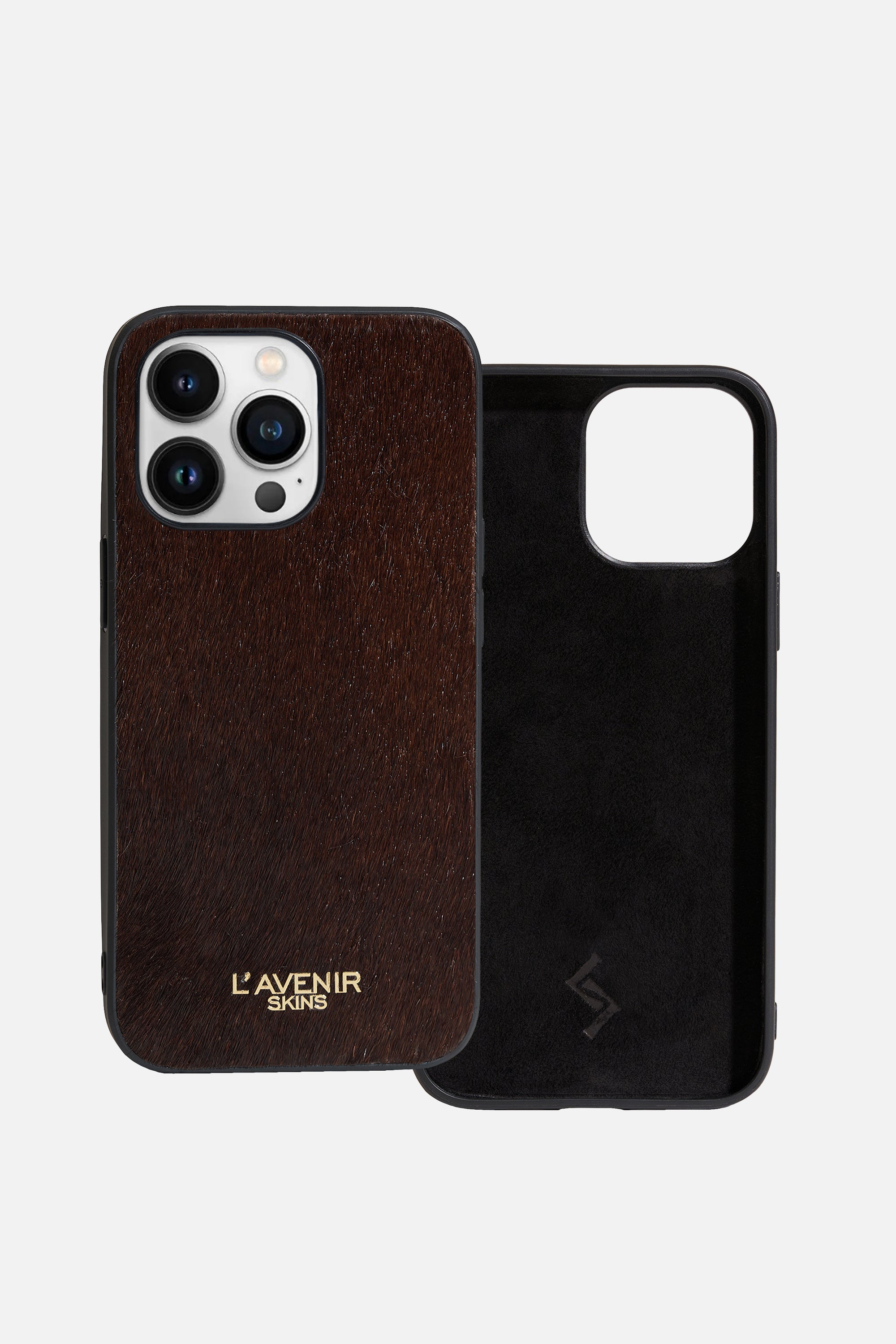 iPhone Case - Hair On Leather - Dark Brown