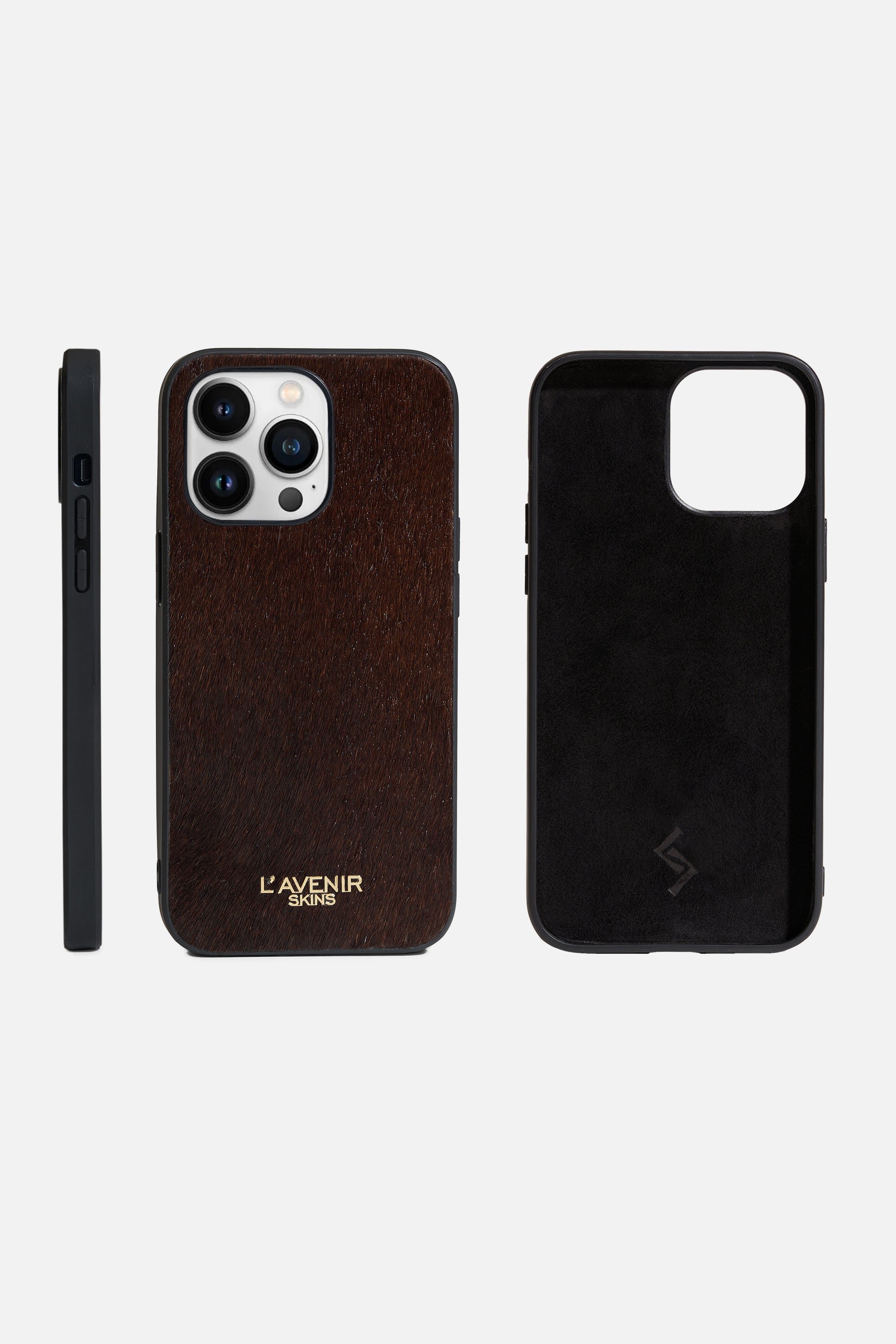 iPhone Case - Hair On Leather - Dark Brown