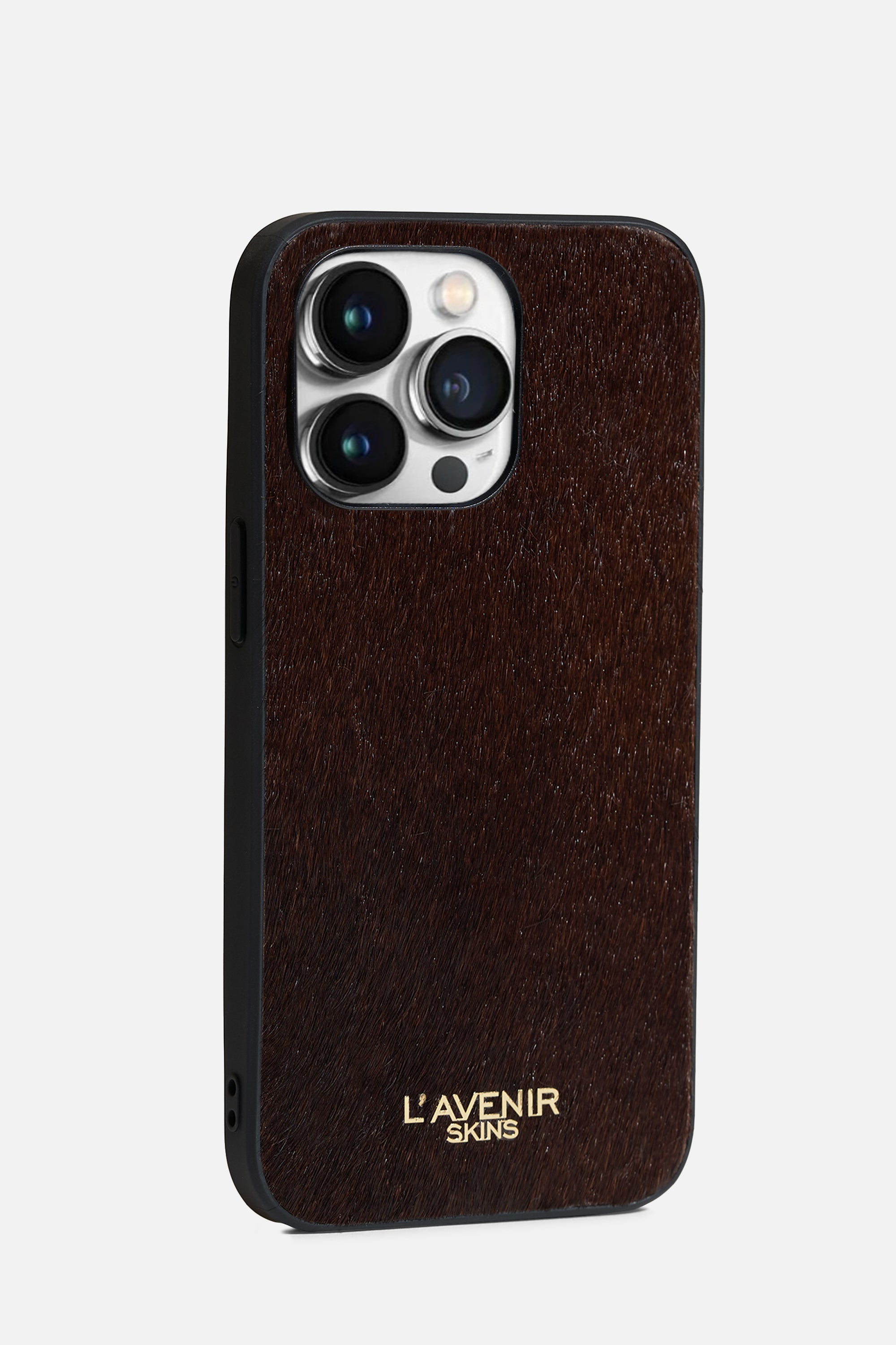 iPhone Case - Hair On Leather - Dark Brown