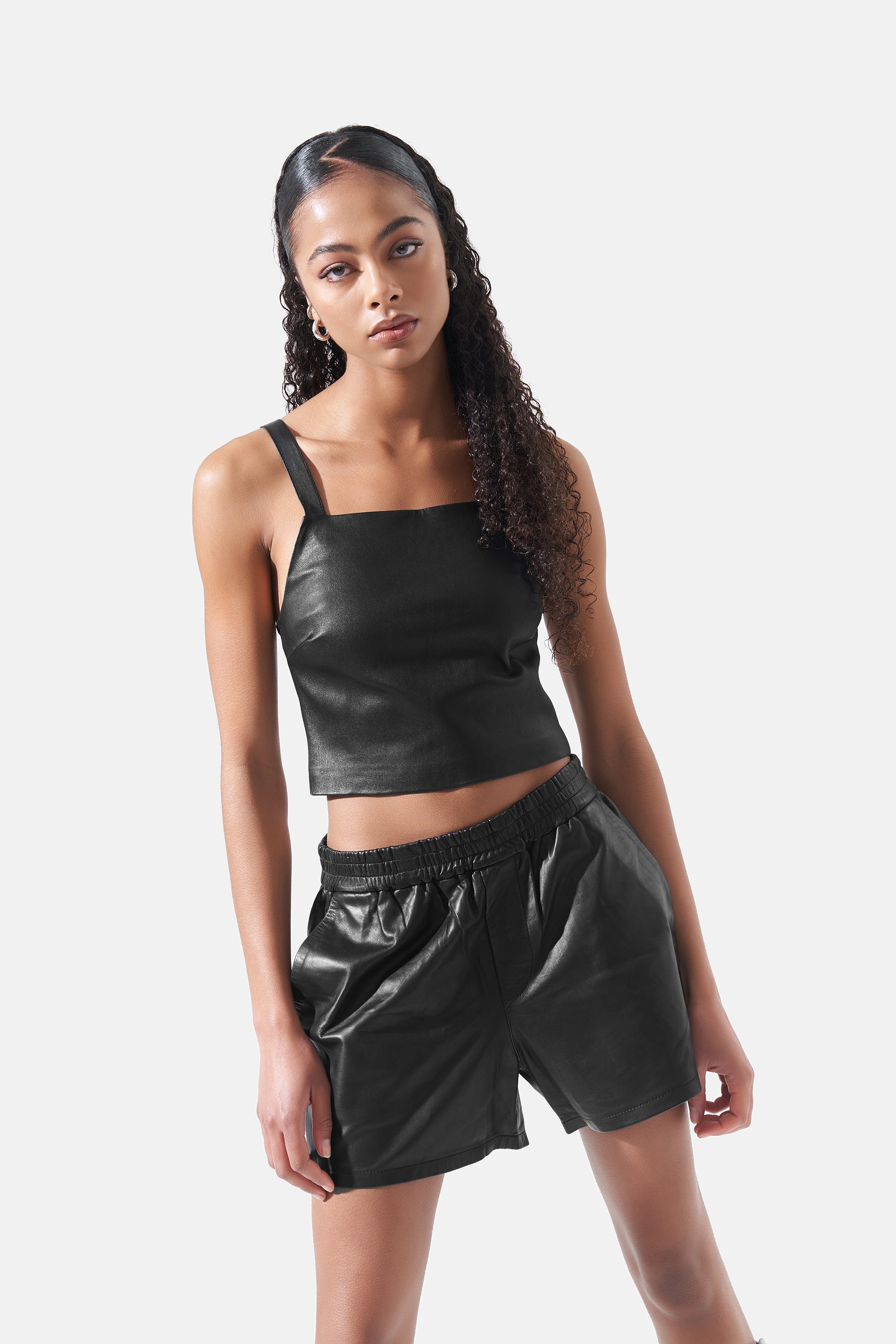 Frankie - Leather Tube Top - Black