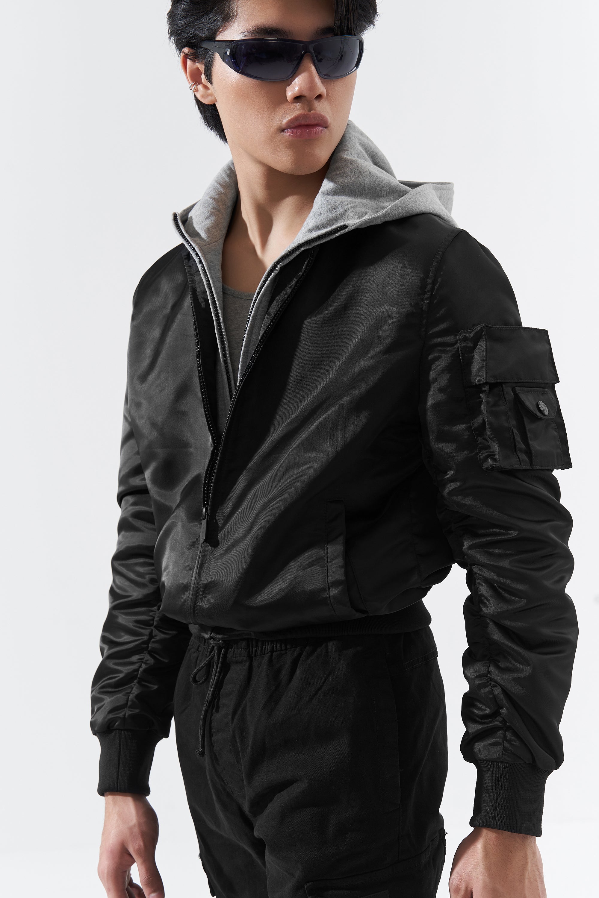 Enzo - Nylon Jacket With Detachable Hood