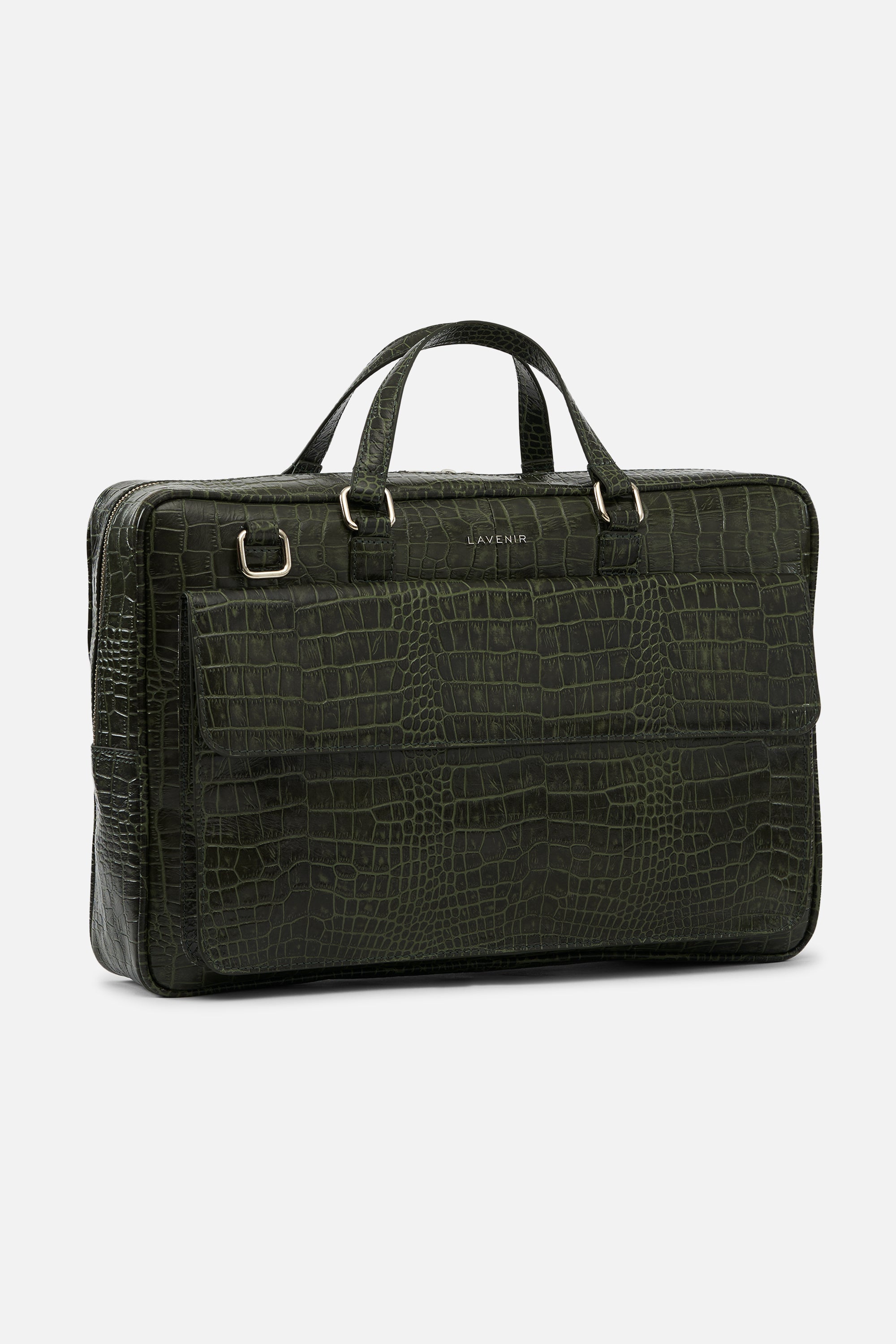 Bronco - Leather Laptop Bag - Deep Lichen Green