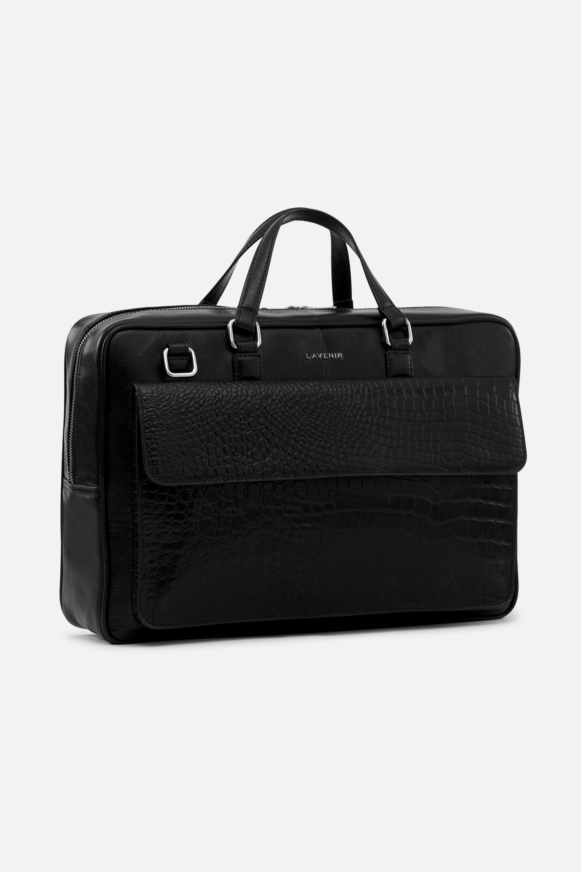 Bronco - Leather Laptop Bag - Black