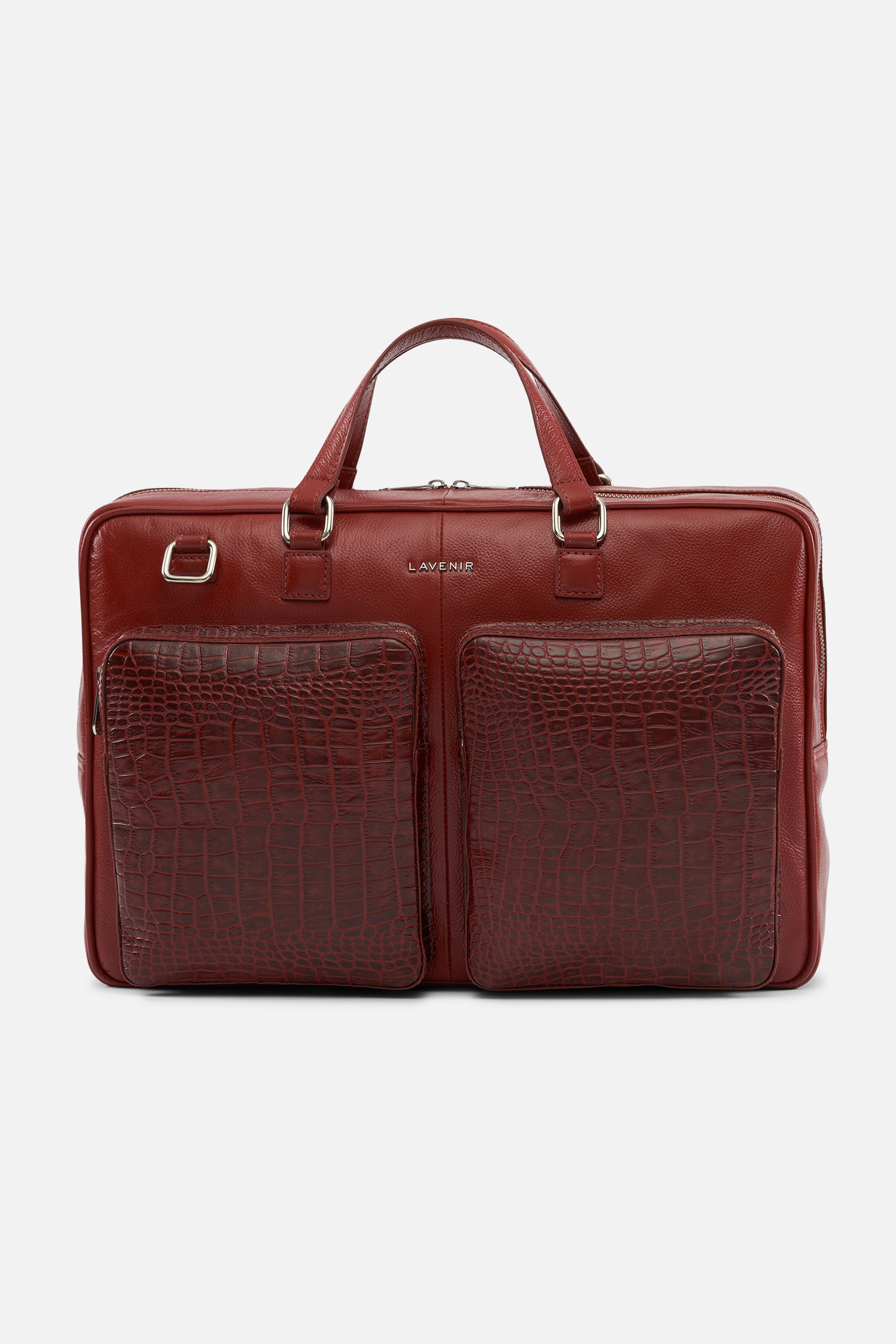 Tyrel - Leather Utility Laptop Bag - Red Potting Soil