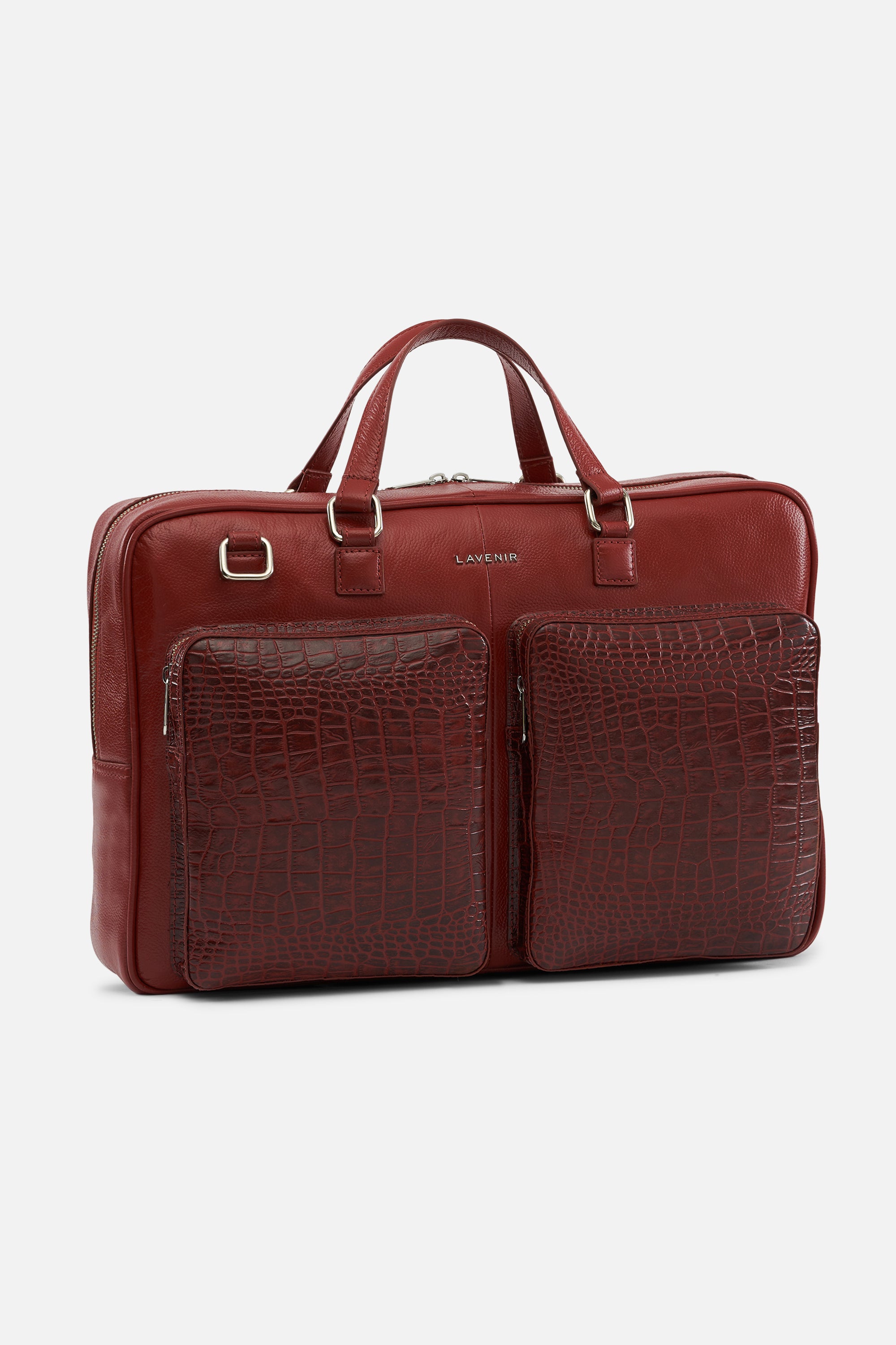 Tyrel - Leather Utility Laptop Bag - Red Potting Soil