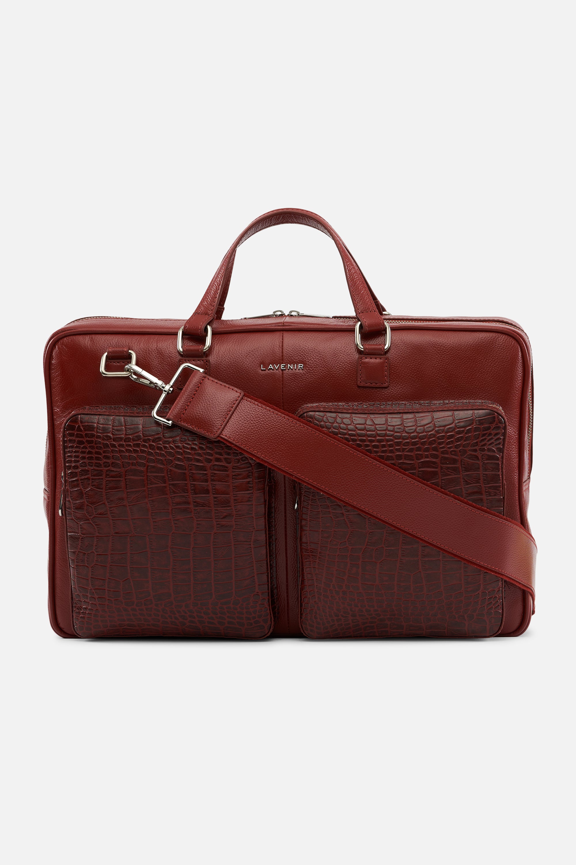 Tyrel - Leather Utility Laptop Bag - Red Potting Soil